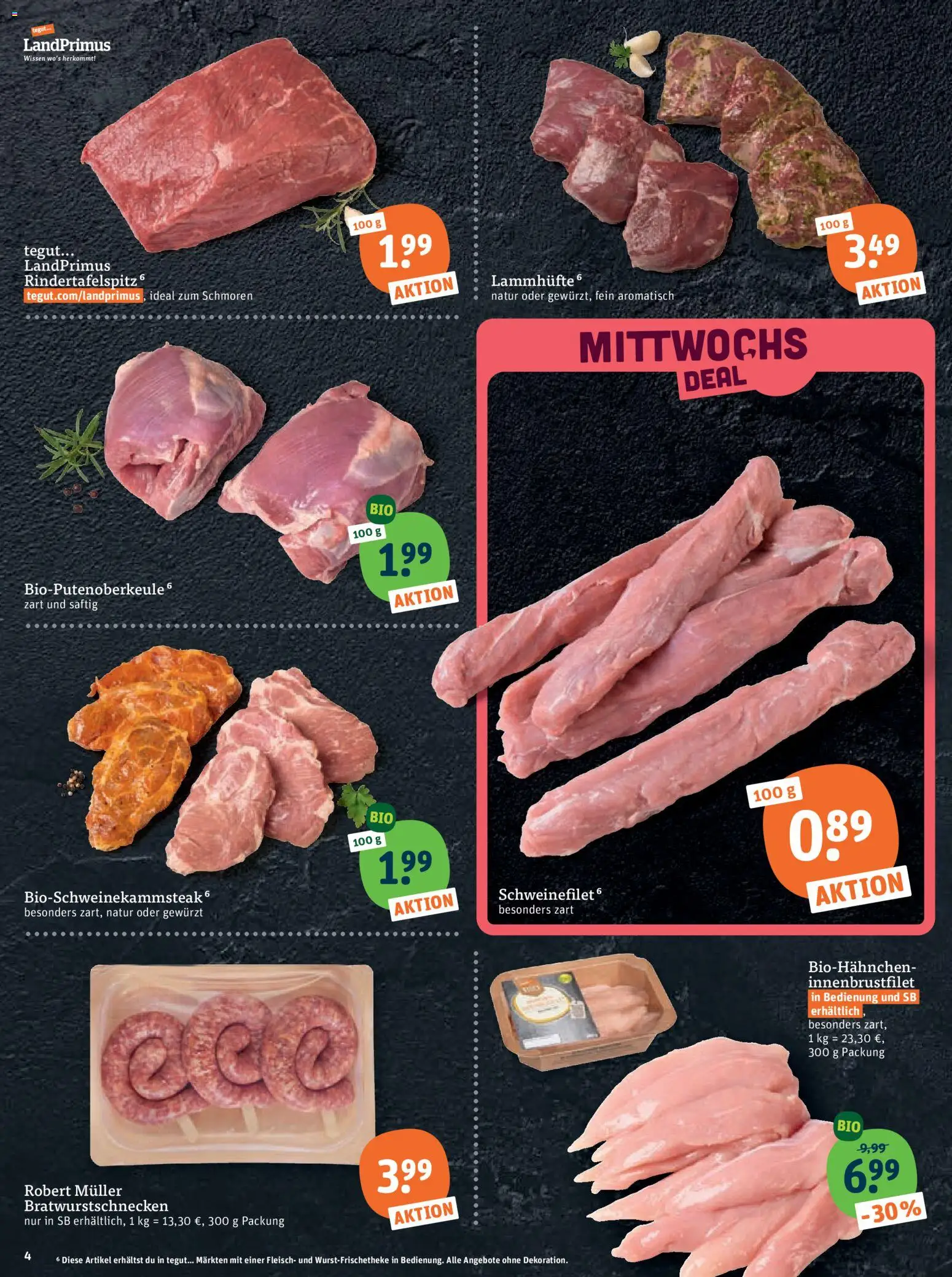 Tegut Prospekt – gültig ab 06.07.2026 | Seite: 6 | Produkte: Schweinefilet, Fleisch