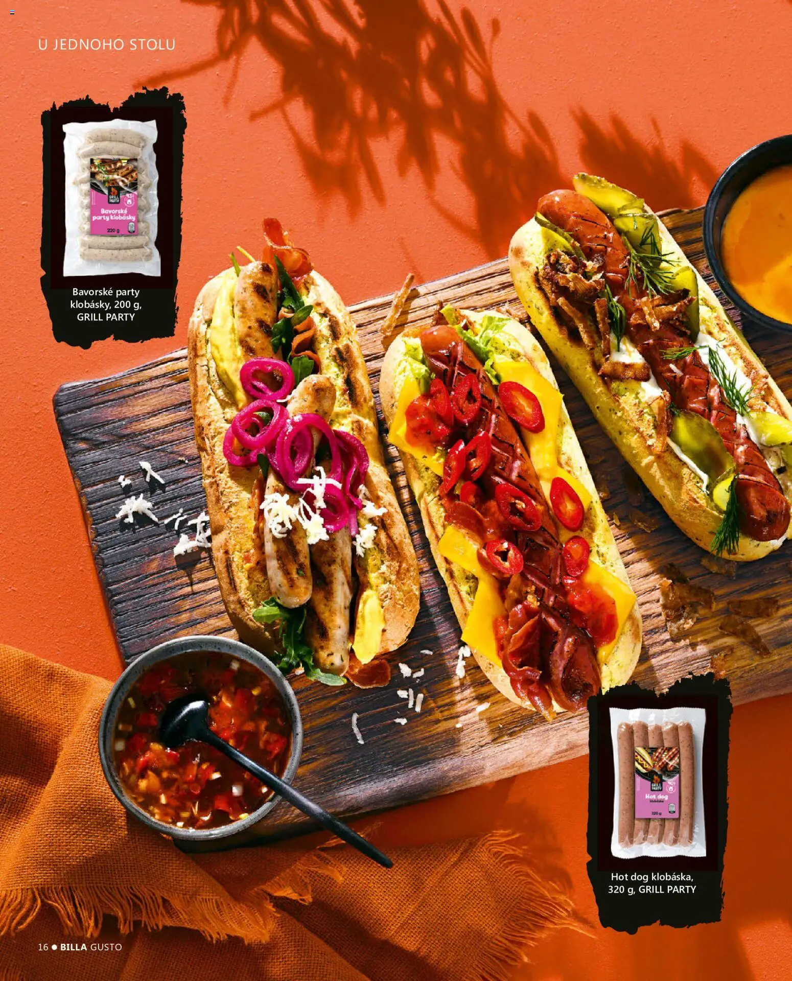 Billa leták - Gusto: Léto 2026 od 01.06.2026 | Strana: 16 | Produkty: Hot dog, Klobásky