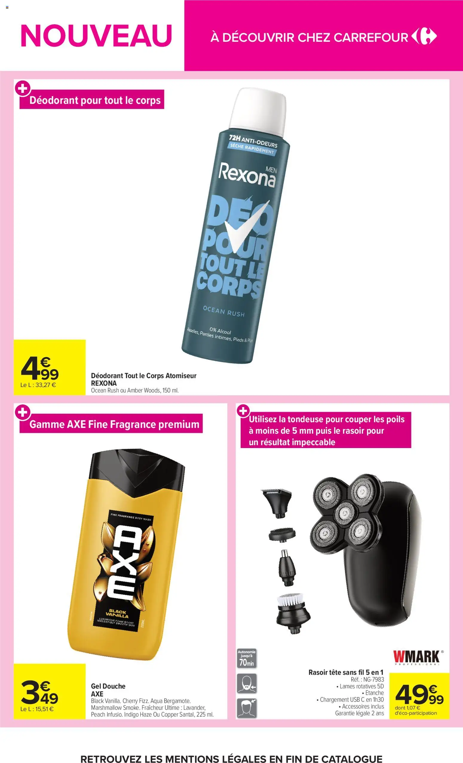 {H1} | Page: 18 | Produits: Alcool, USB, Gel douche, Douche