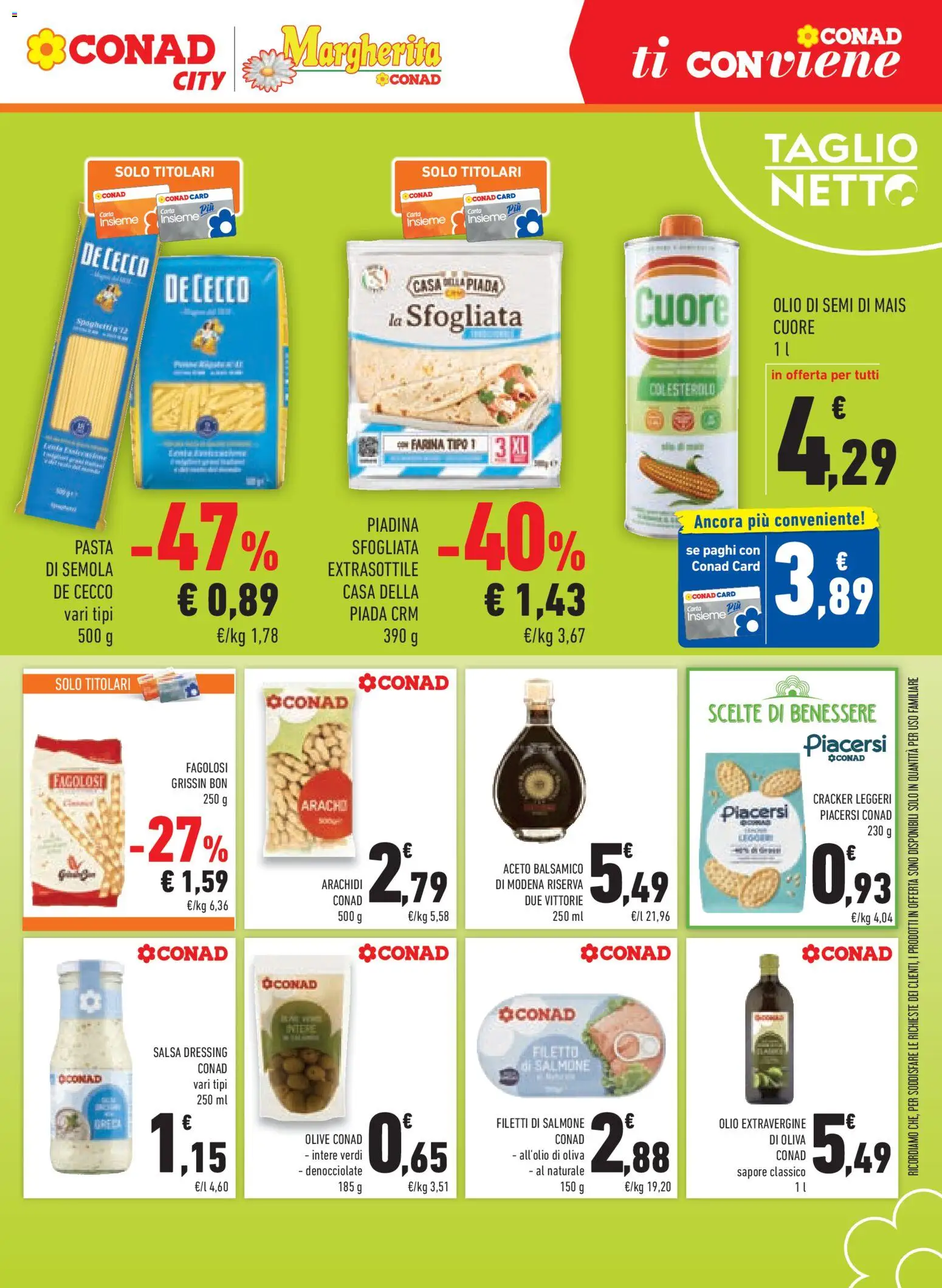 Volantino Conad del 17.06.2026 | Pagina: 9 | Prodotti: Salmone, Olio, Olive, Aceto