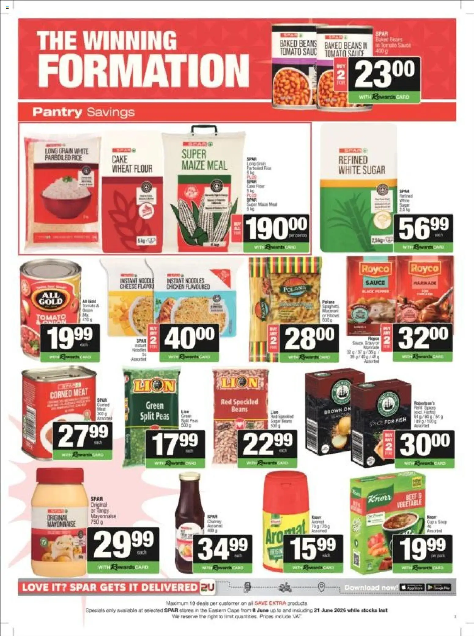 New Spar catalogue – valid from 08.06.2026 | Page: 2 | Products: Cake, Flour, Noodles, Tomato sauce