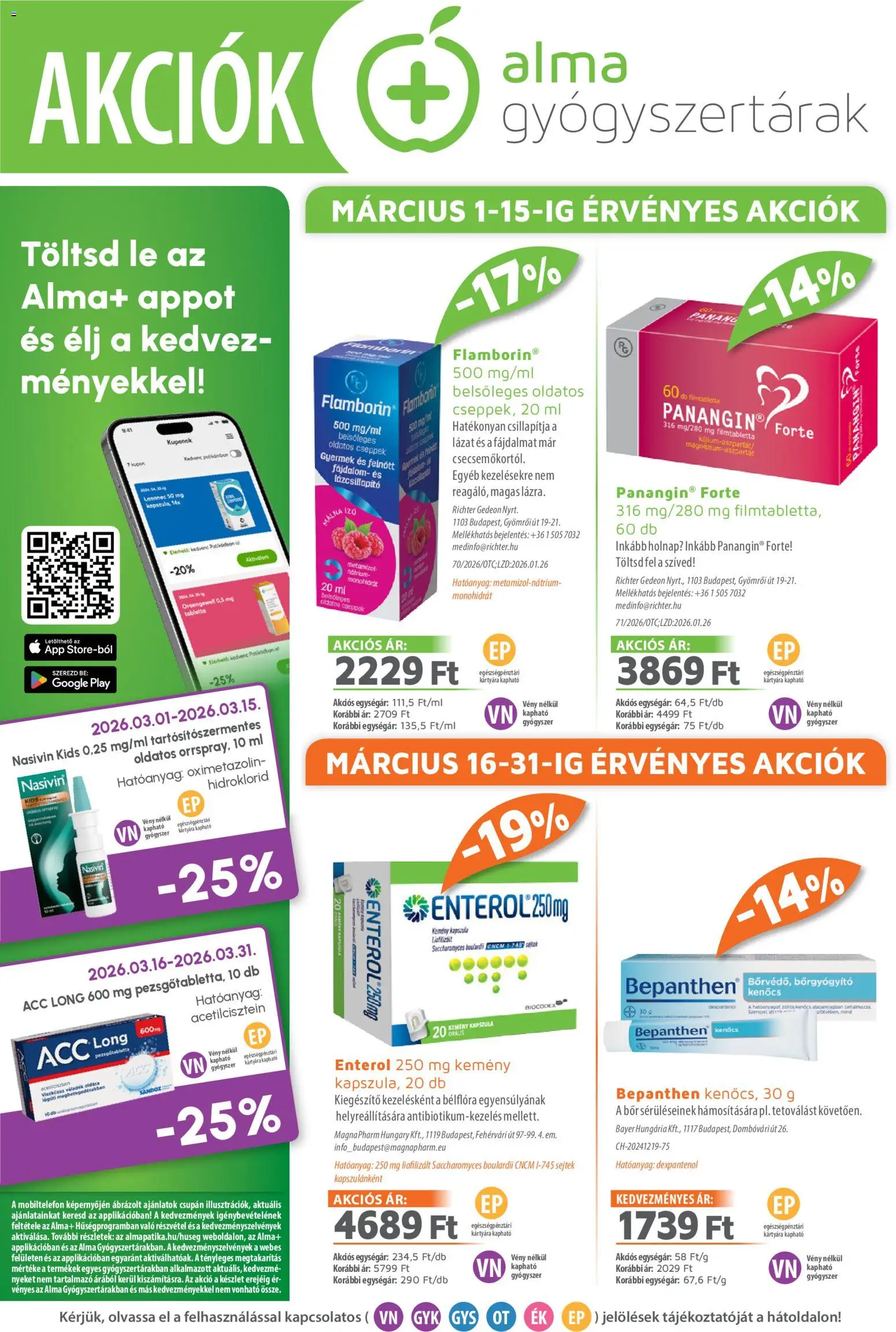 Alma Gyógyszertárak akciós ujság - amely érvényes a következő dátumtól: 2026.03.01. | Oldal: 1 | Termékek: Málna, Mobiltelefon, Pezsgőtabletta, Alma