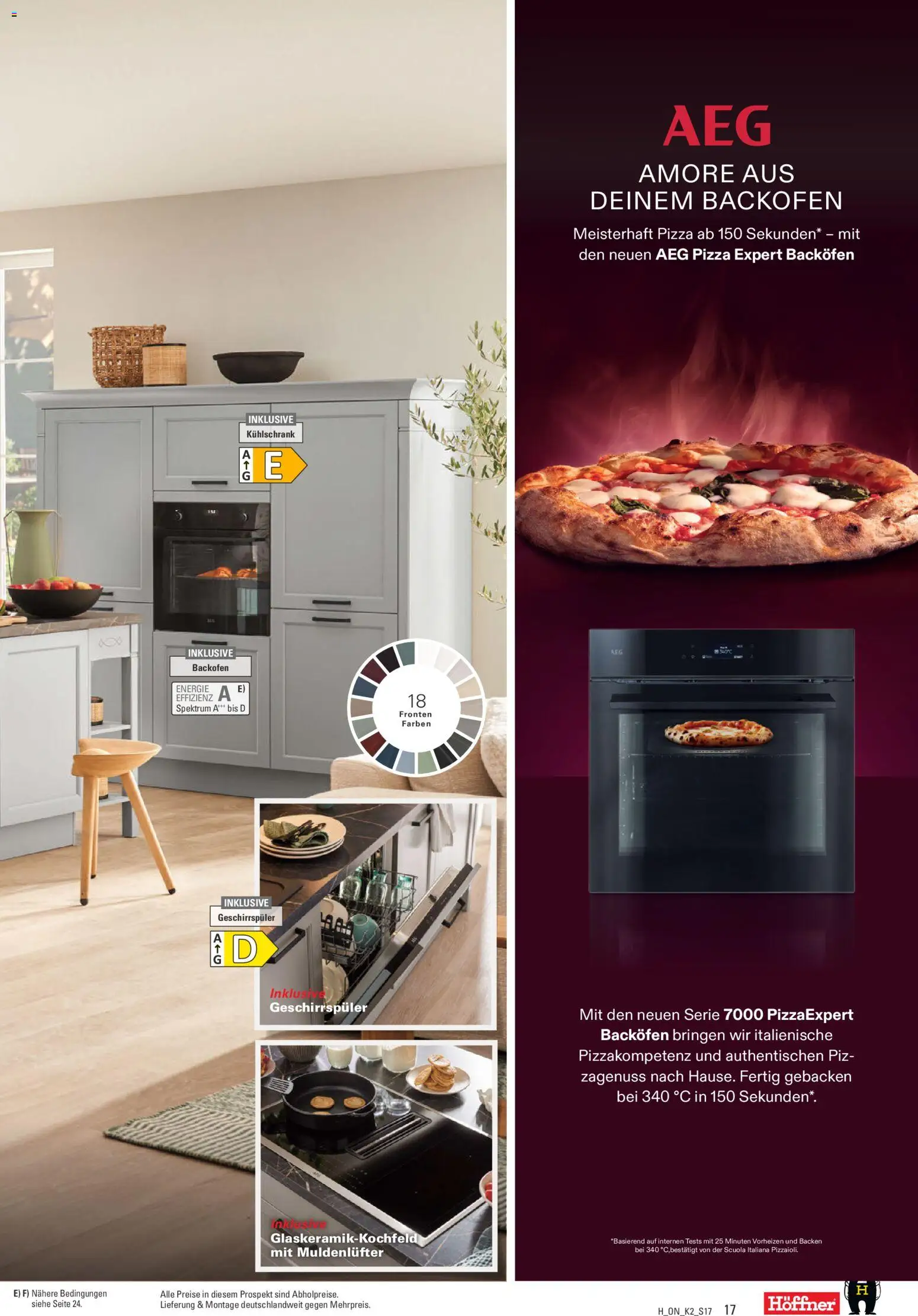 Höffner Prospekt KüchenSpezial – gültig ab 25.09.2026 | Seite: 17 | Produkte: AEG, Kühlschrank, Backofen, Pizza