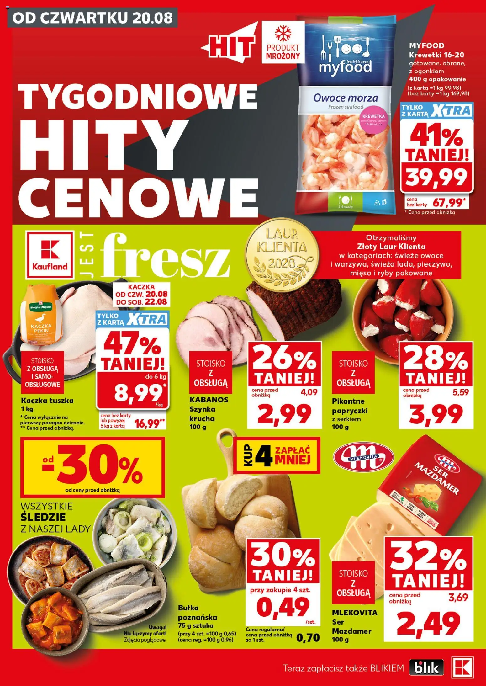 Kaufland Polsko leták - Mocny start od 24.08.2026 | Strana: 6 | Produkty: Ryby, Kabanos, Karty