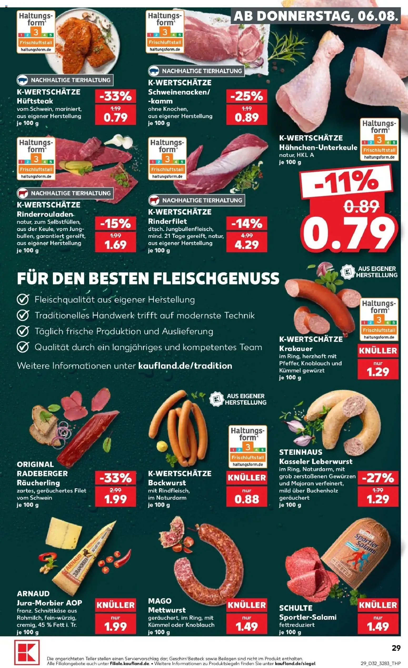 Prospekt Kaufland ab 06.08.2026 » Angebote Online zum Blättern | Seite: 29 | Produkte: Beilagen, Rinderrouladen, Knoblauch, Salami