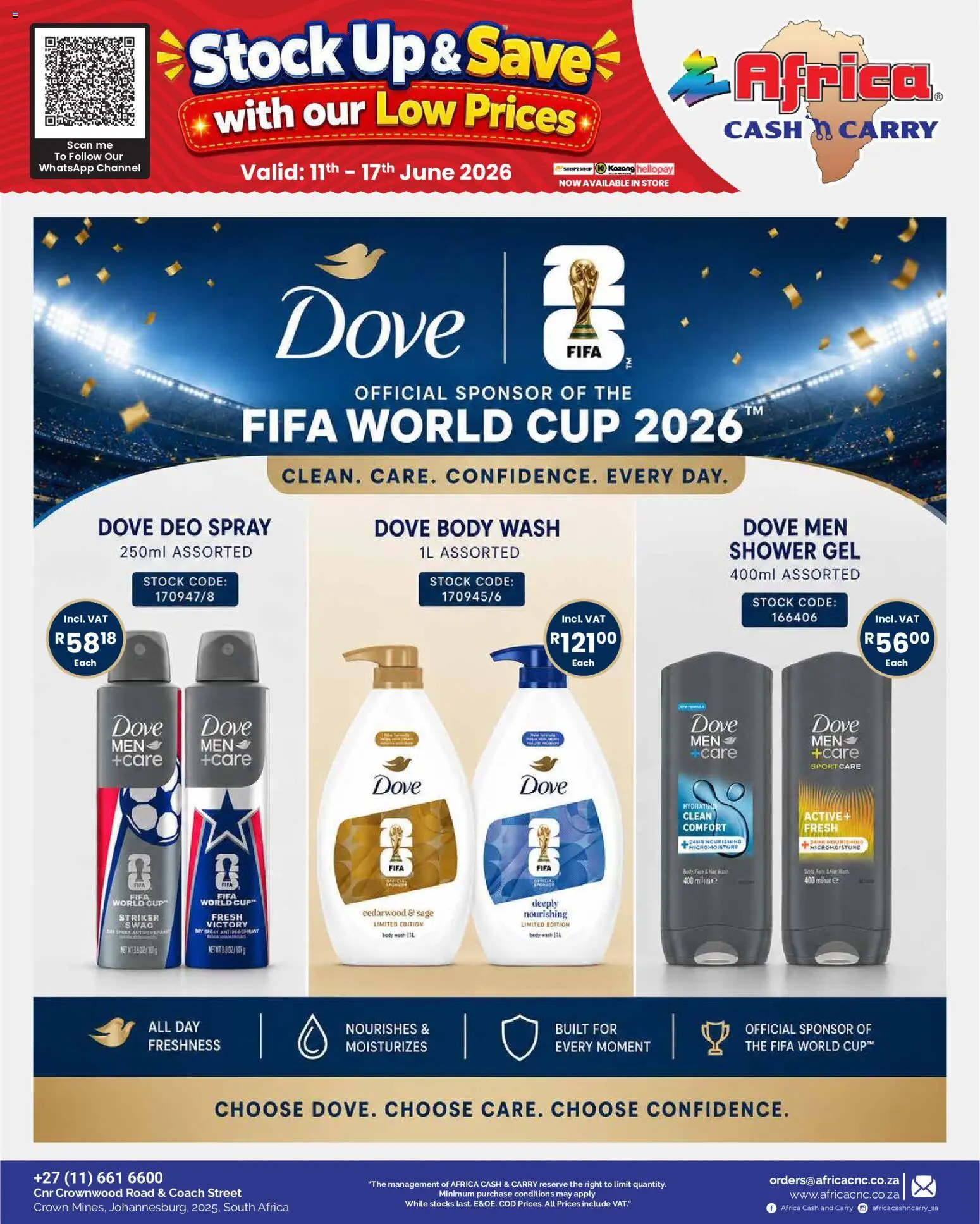 New Africa Cash & Carry catalogue – valid from 11.06.2026 | Page: 8 | Products: Shower, Stock, Shower gel, Body wash