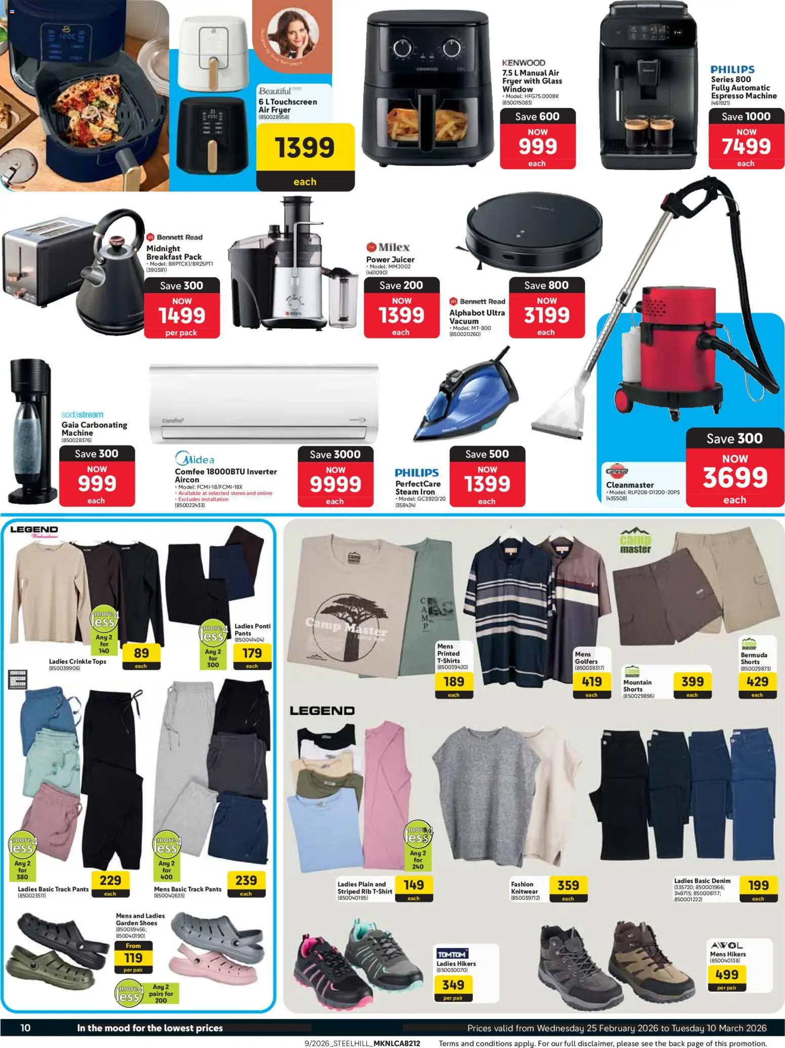 New Makro catalogue – valid from 25.02.2026 | Page: 10 | Products: Pants, Shorts, Iron, Air fryer