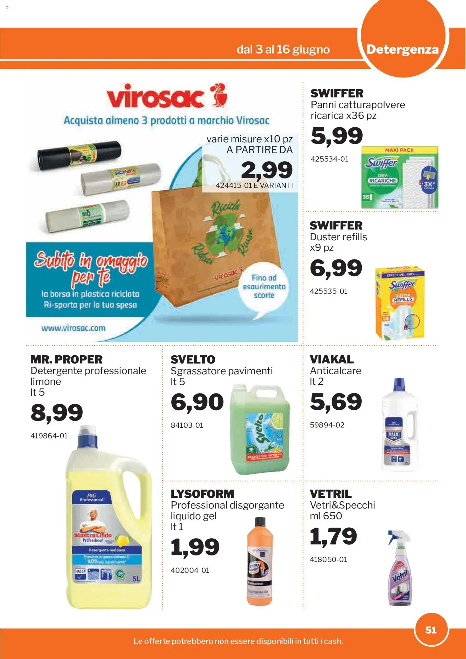 Volantino Sogegross del 03.06.2026 | Pagina: 51 | Prodotti: Detergente, Sgrassatore, Limone, Borsa