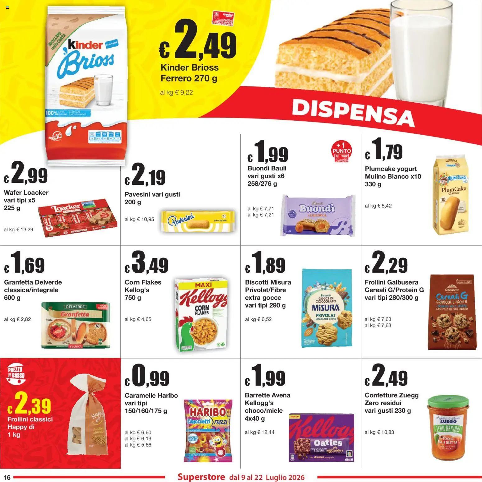 Volantino Sì con Te del 09/07/2026 | Pagina: 16 | Prodotti: Yogurt, Uova, Cereali, Plumcake