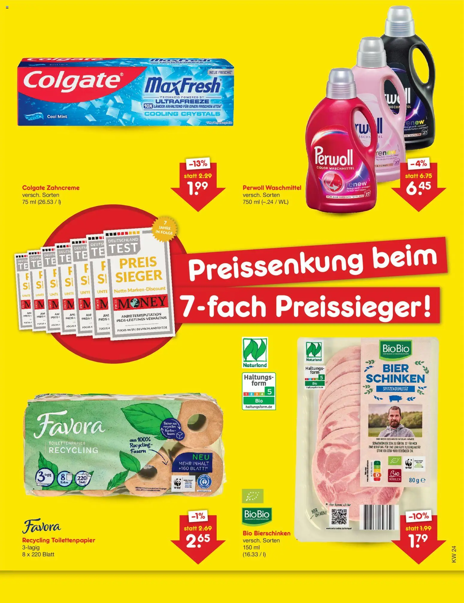 Netto Marken-Discount Preissenkung auf Dauer – gültig ab 03.06.2026 | Seite: 2 | Produkte: Bier, Perwoll, Waschmittel, Toilettenpapier