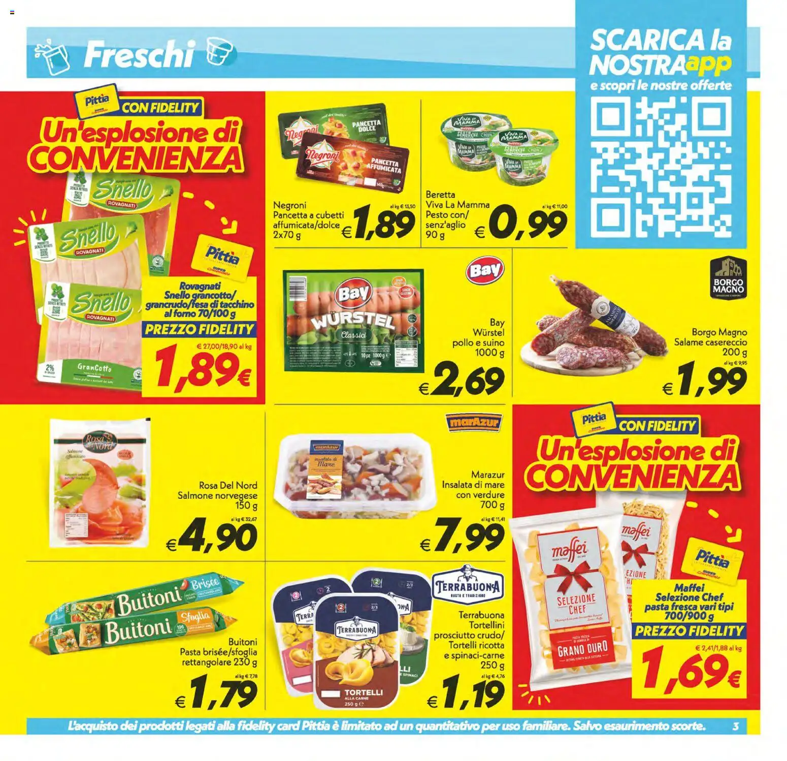 Volantino SuperConveniente del 22/09/2026 | Pagina: 3 | Prodotti: Pancetta, Pasta, Wurstel, Forno