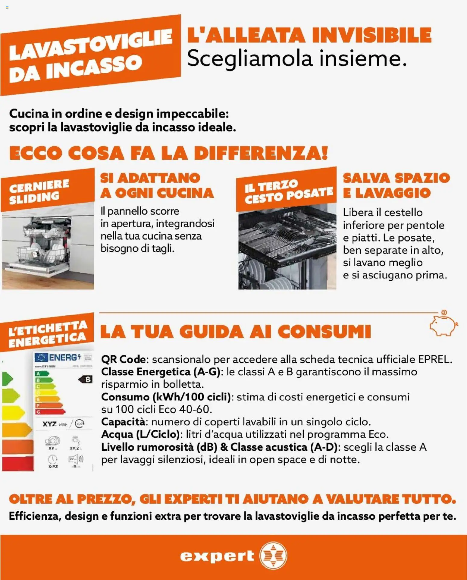 Volantino Expert del 22/10/2026 | Pagina: 9 | Prodotti: Posate, Lavastoviglie da incasso, Pentole, Acqua