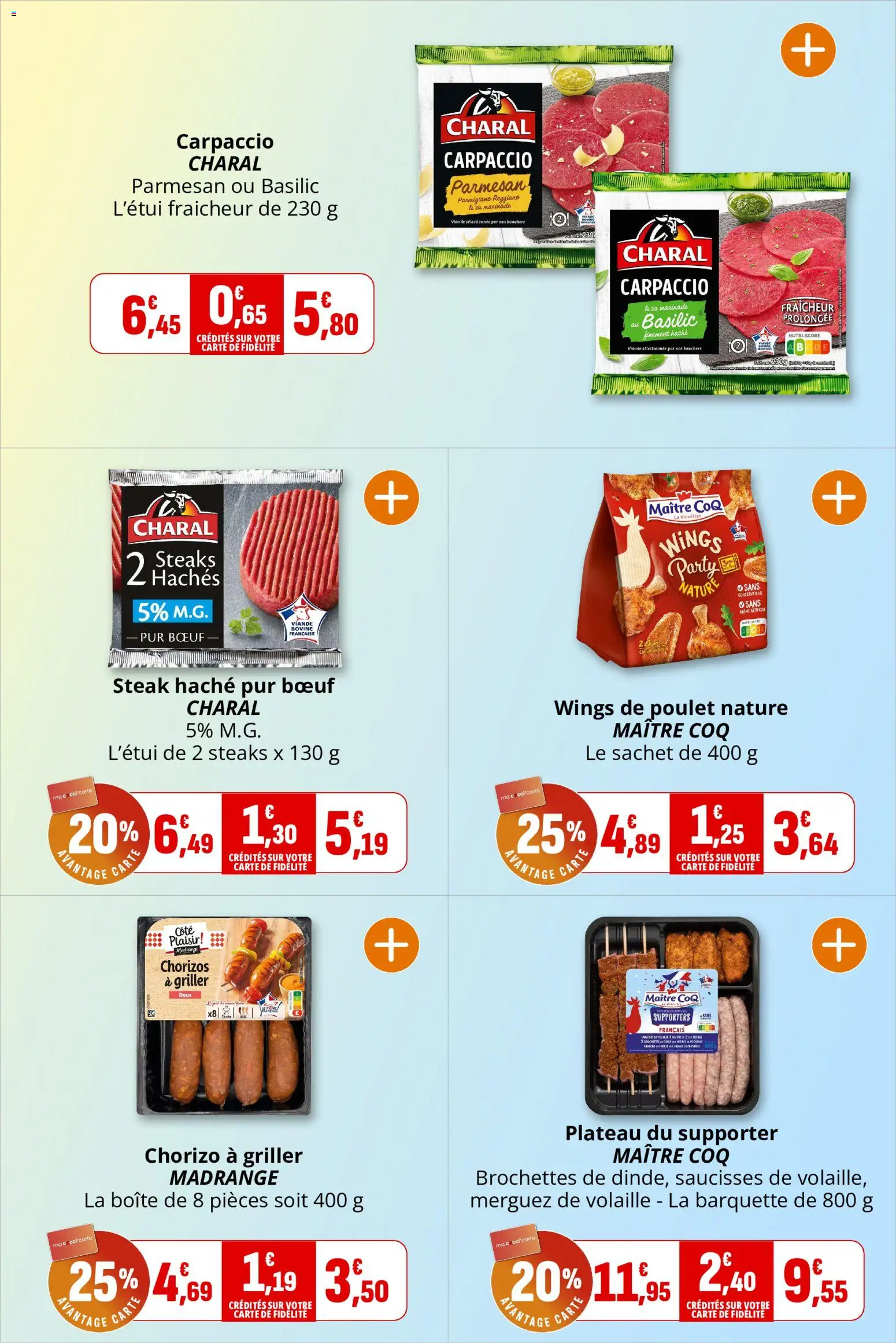 {H1} | Page: 7 | Produits: Plateau, Volaille, Parmesan, Merguez