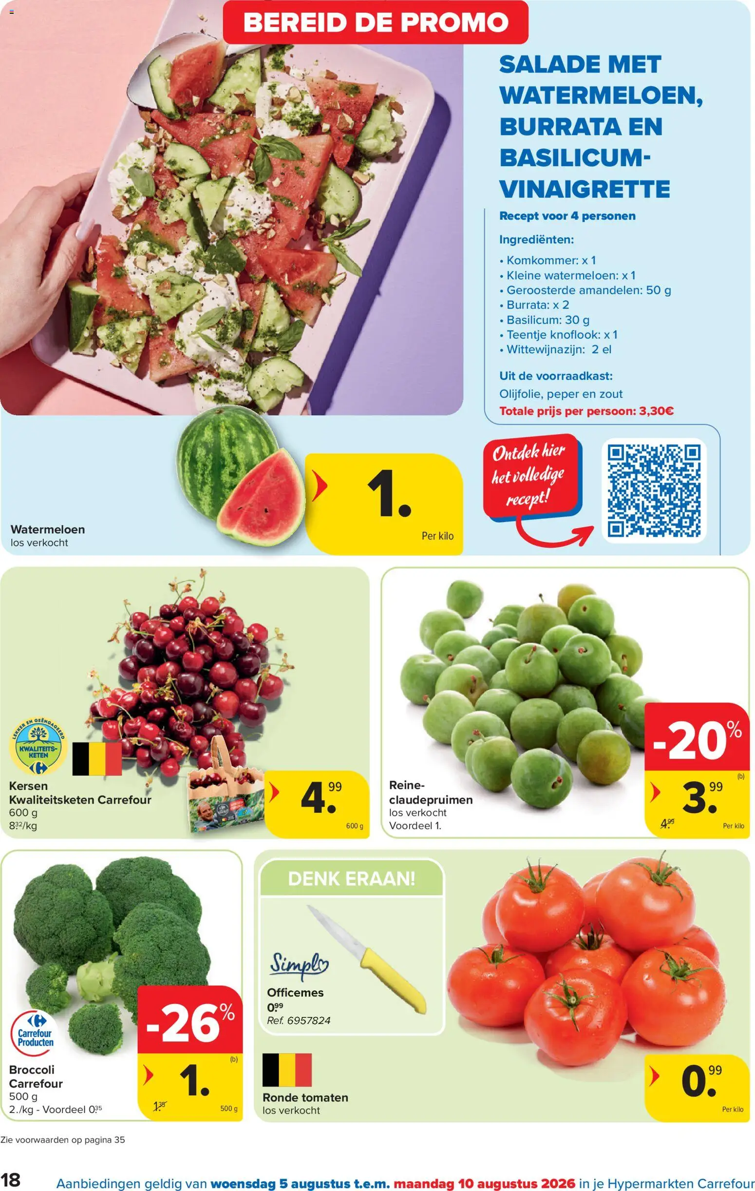 {H1} | Pagina: 18 | Producten: Burrata, Watermeloen, Pruimen, Ingrediënten