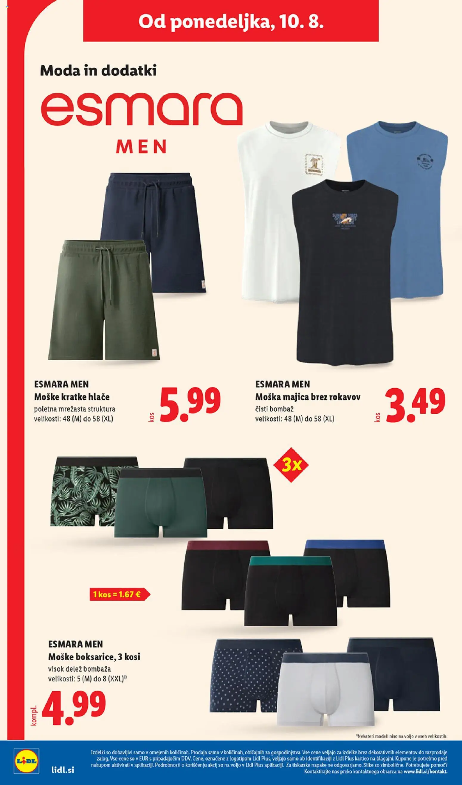 Novi Lidl katalog ponudbe – veljaven od 06.08.2026 | Stran: 66 | Izdelki: Kos, Majica, Majica brez rokavov, Hlace