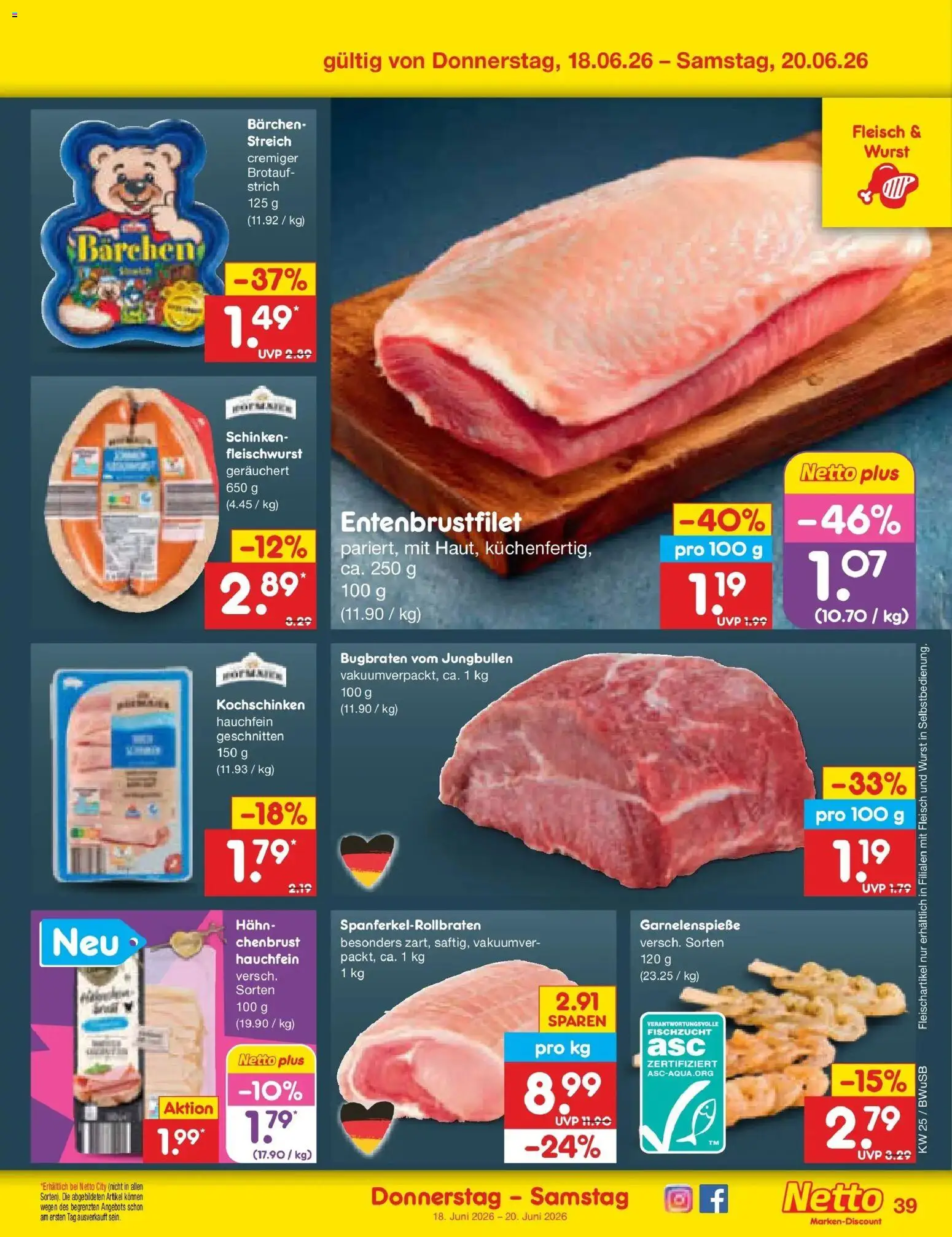 Netto Marken-Discount Prospekt Stemwede-Dielingen – gültig ab 14.06.2026 | Seite: 49 | Produkte: Wurst, Schinken, Fleisch