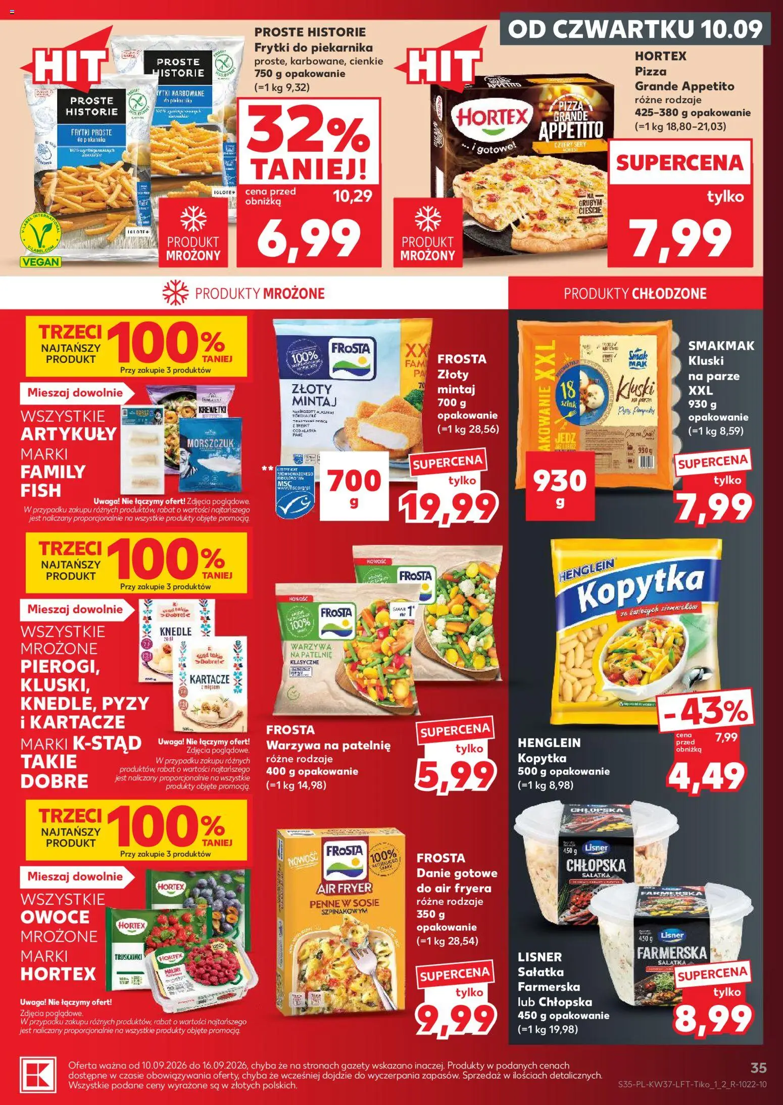 Kaufland Polsko leták od 10.09.2026 | Strana: 35 | Produkty: Penne, Vegan, Pizza, Maliny