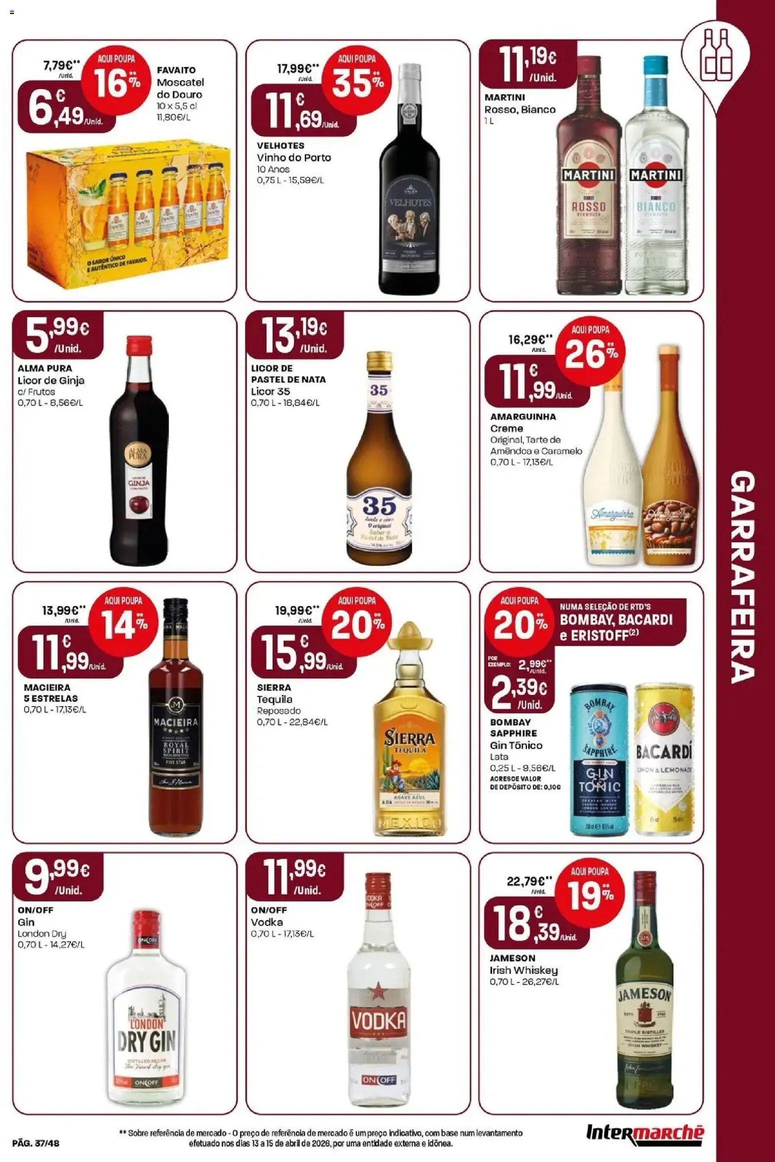 Intermarché - Isto é que são preços BAIXOS! │ válido de 21.05.2026 | Página: 37 | Produtos: Vinho, Nata, Gin, Vodka