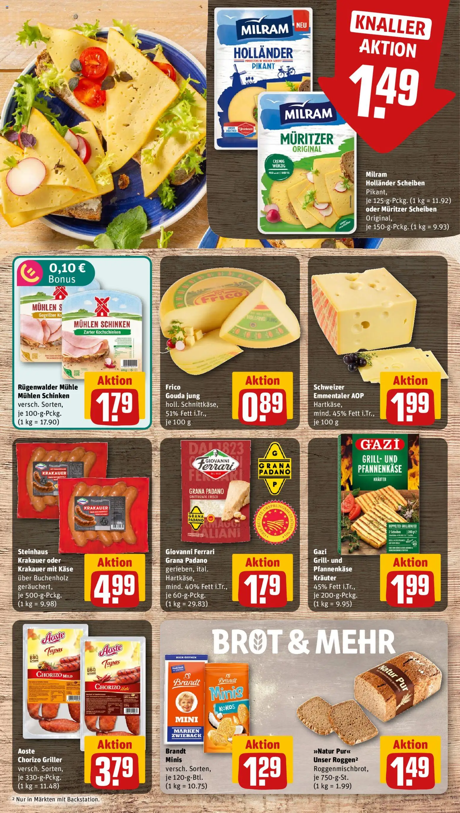Rewe Prospekt – gültig ab 10.08.2026 | Seite: 7 | Produkte: Grana Padano, Mühle, Käse, Schinken