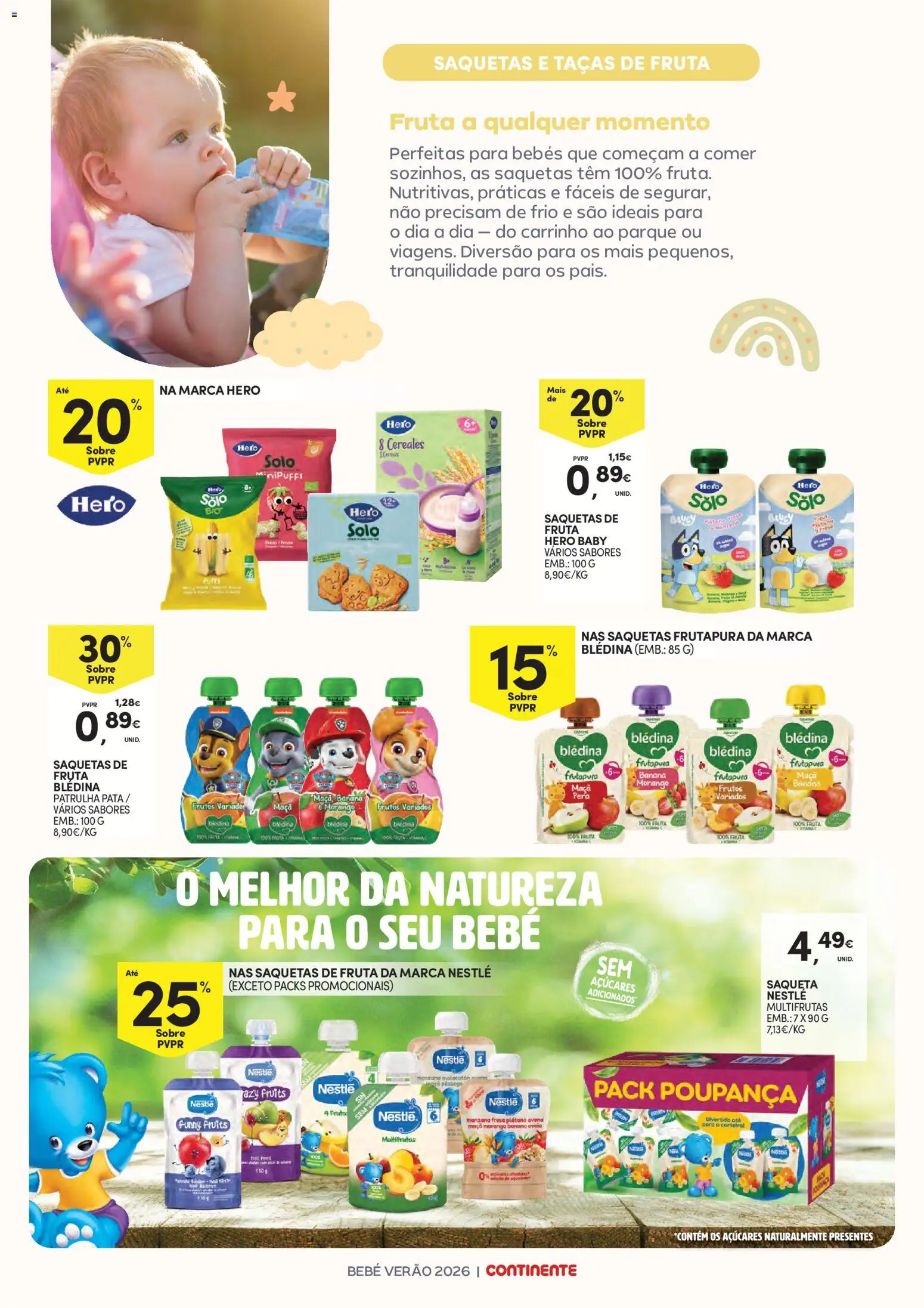 Continente Bebé Verão │ válido de 30/06/2026 | Página: 6 | Produtos: Aveia, Banana, Nestlé, Maça