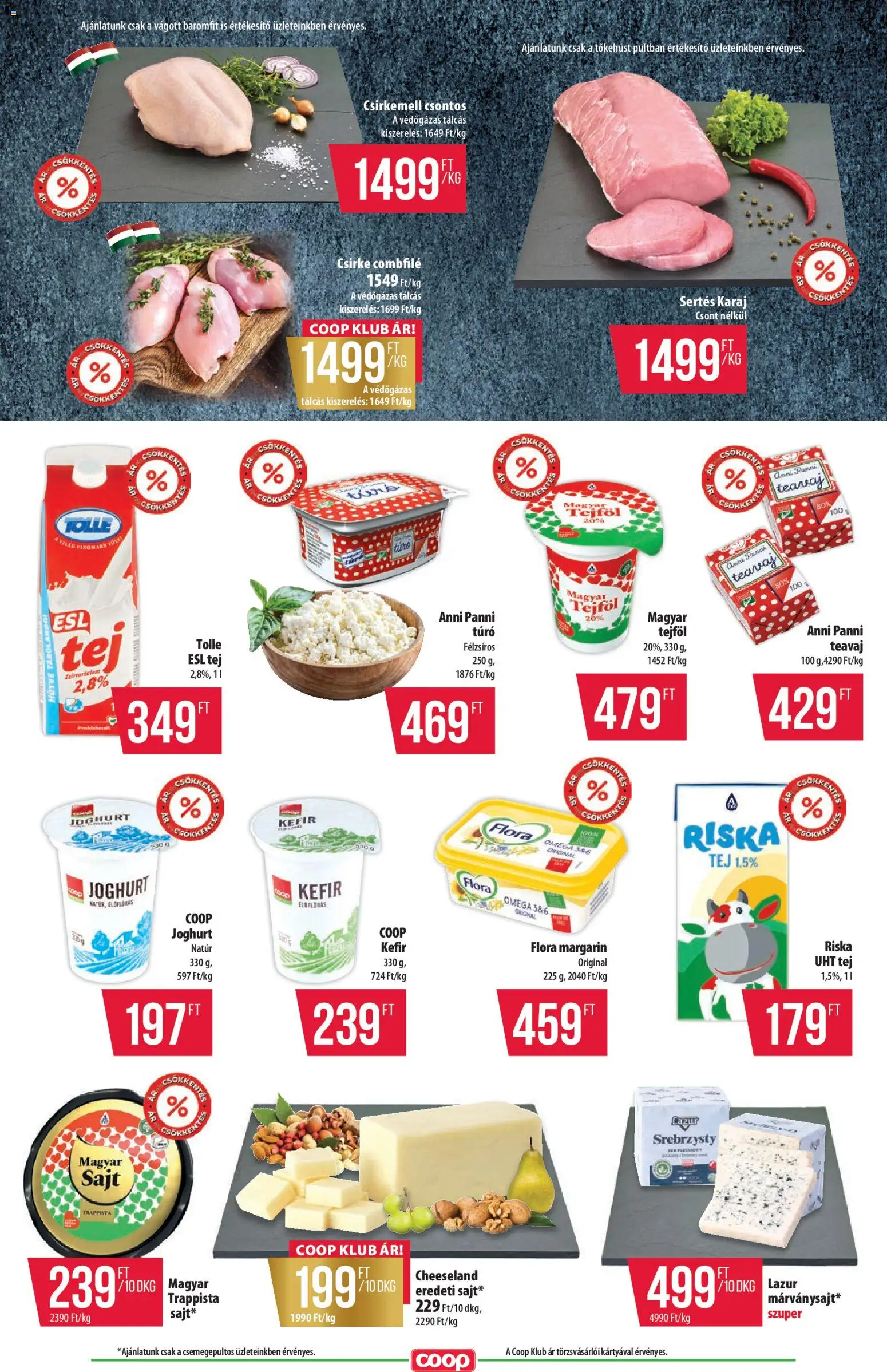 COOP akciós ujság - amely érvényes a következő dátumtól: 2026.10.29. | Oldal: 3 | Termékek: UHT tej, Karaj, Omega, Teavaj