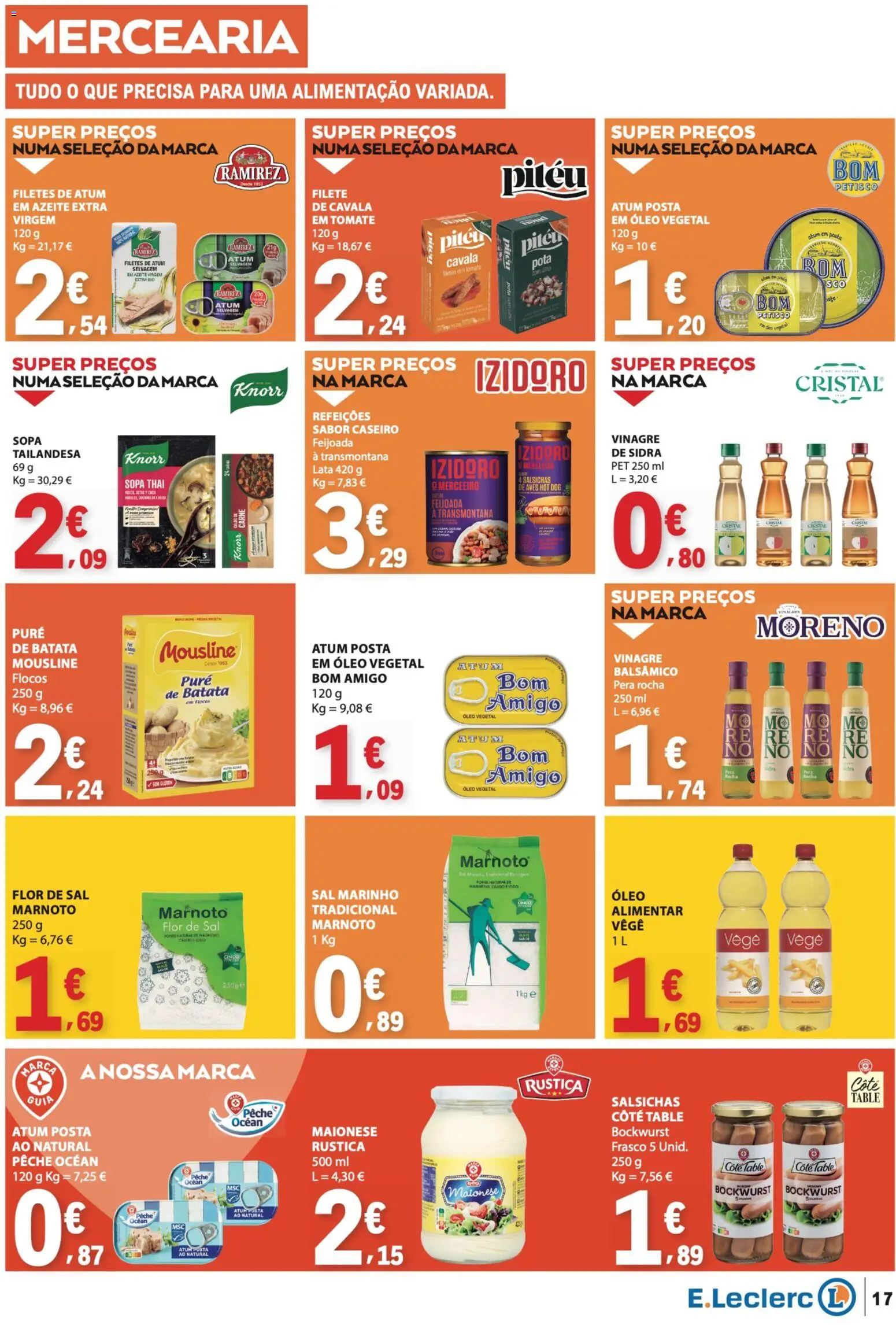 E.Leclerc folheto │ válido de 08/10/2026 | Página: 17 | Produtos: Vinagre, Batata, Knorr, Maionese