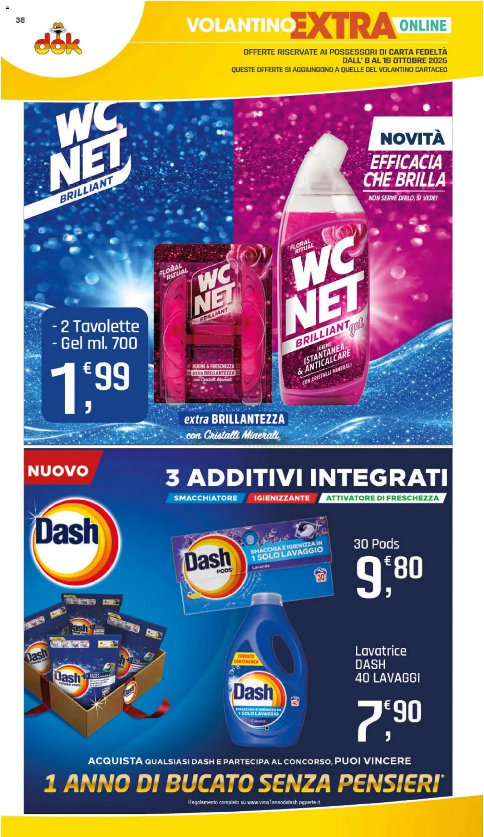 Volantino DOK del 06/10/2026 | Pagina: 38 | Prodotti: Smacchiatore, Anticalcare, Lavatrice, Lavanda