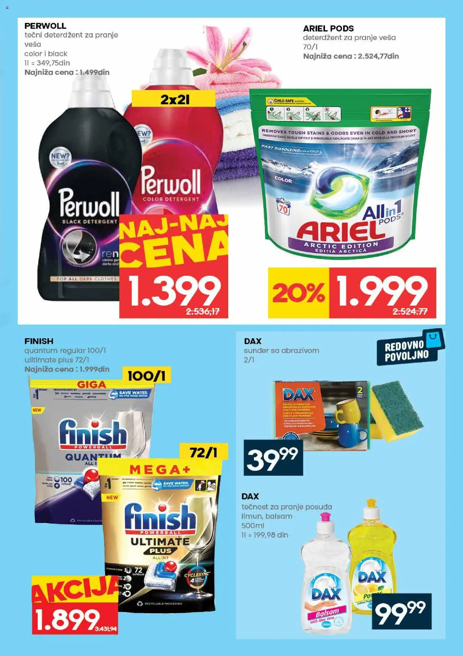 Mercator katalog - važi od 04.06.2026 | Strana: 31 | Proizvode: Tečni deterdžent, Ariel, Finish, Perwoll