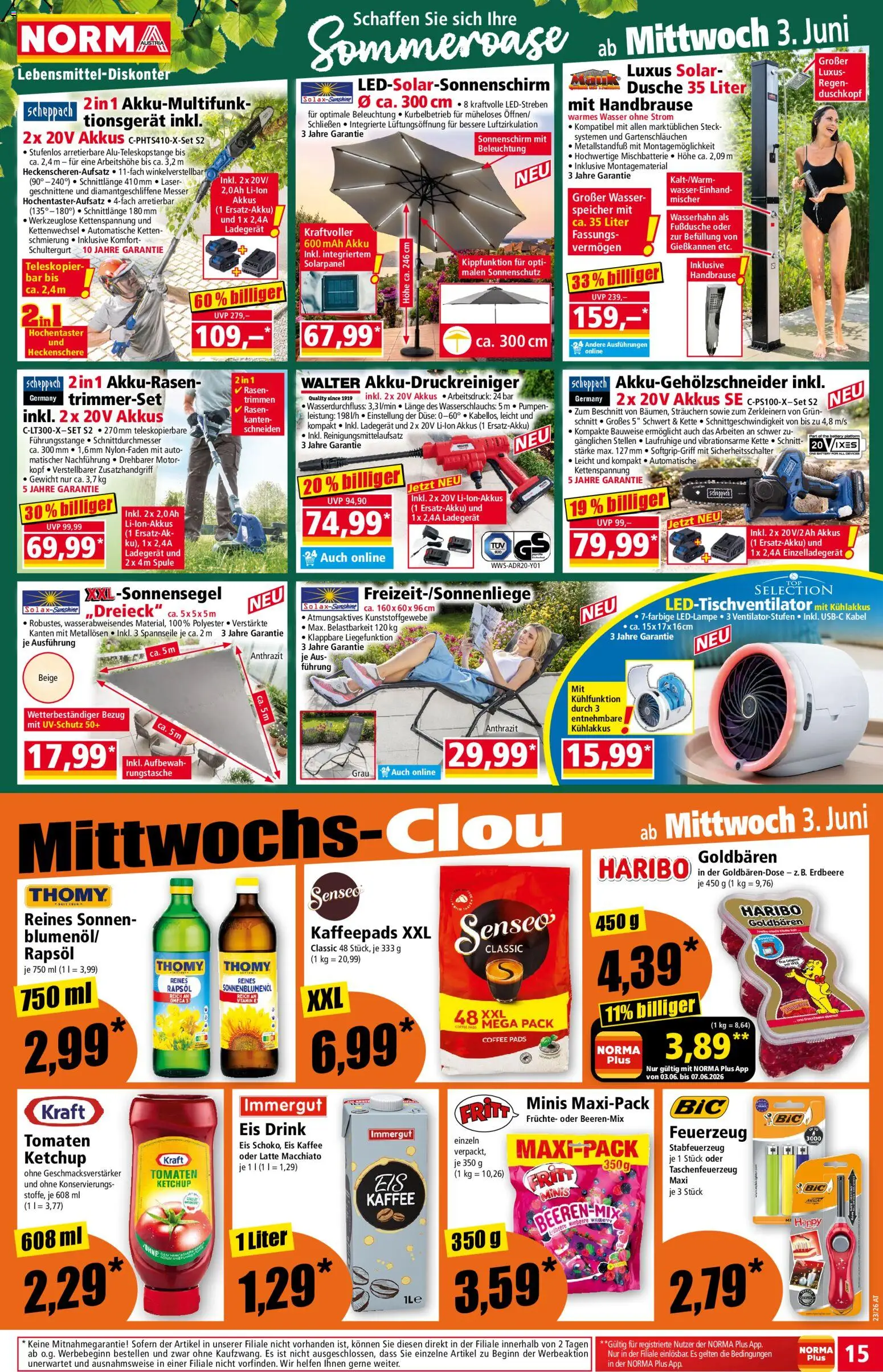 Norma Flugblatt gültig ab 01.06.2026 | Seite: 15 | Produkte: Eis, Wasser, Dusche, Kaffee