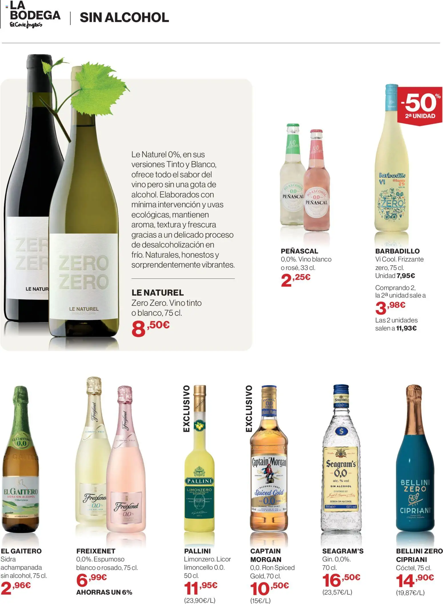 El Corte Inglés ofertas │ válido desde el 23.04.2026 | Página: 18 | Productos: Licor, Ron, Τζίντζερ, Vino