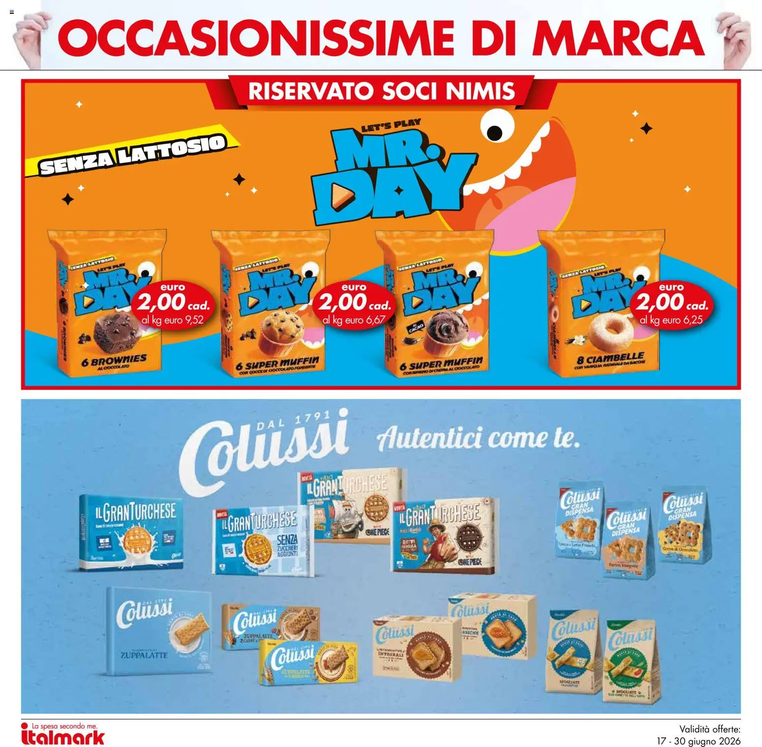 Volantino Italmark del 17.06.2026 | Pagina: 6 | Prodotti: Crema, Ciambelle, Muffin, Cacao