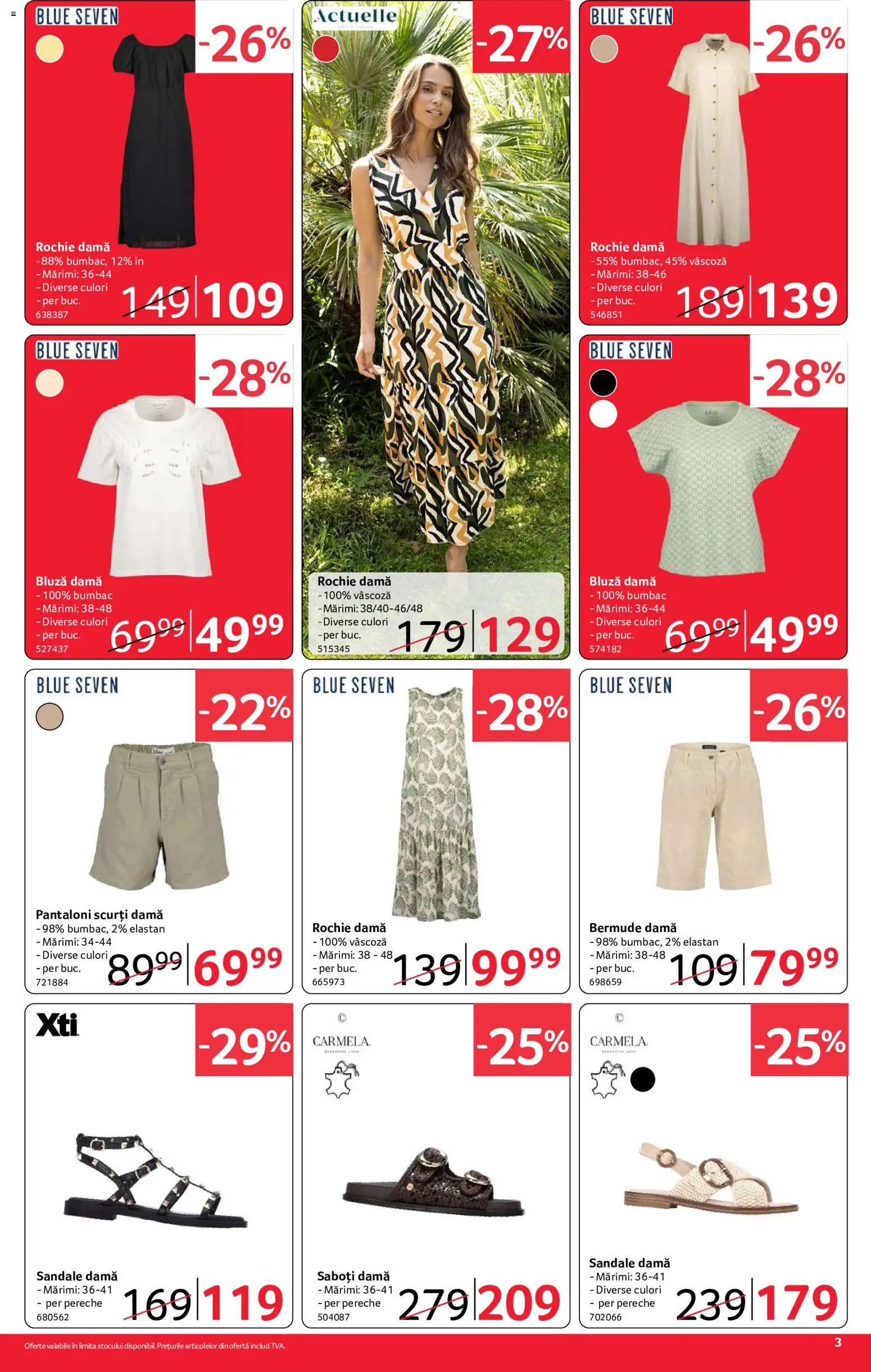 Noul catalog Selgros – valabil de la 24.07.2026 | Pagină: 3 | Produse: Rochie, Bluză, Pantaloni, Sandale