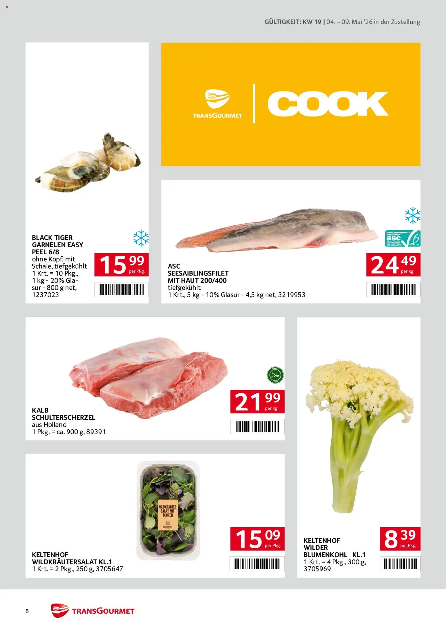 Transgourmet Zustellaktion gültig ab 04.05.2026 | Seite: 8 | Produkte: Salat, Blumenkohl