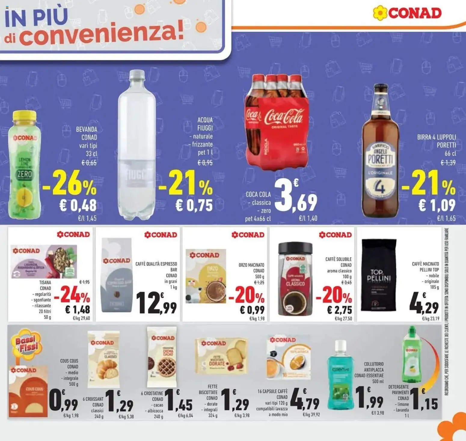Volantino Conad del 08.04.2026 | Pagina: 27 | Prodotti: Limone, Cous cous, Cacao, Coca Cola