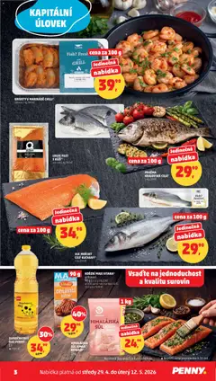 Náhled letáku Penny Market katalog od 29.04.2026 | Strana: 3 | Produkty: Olej, Pražma, Losos Filet, Losos