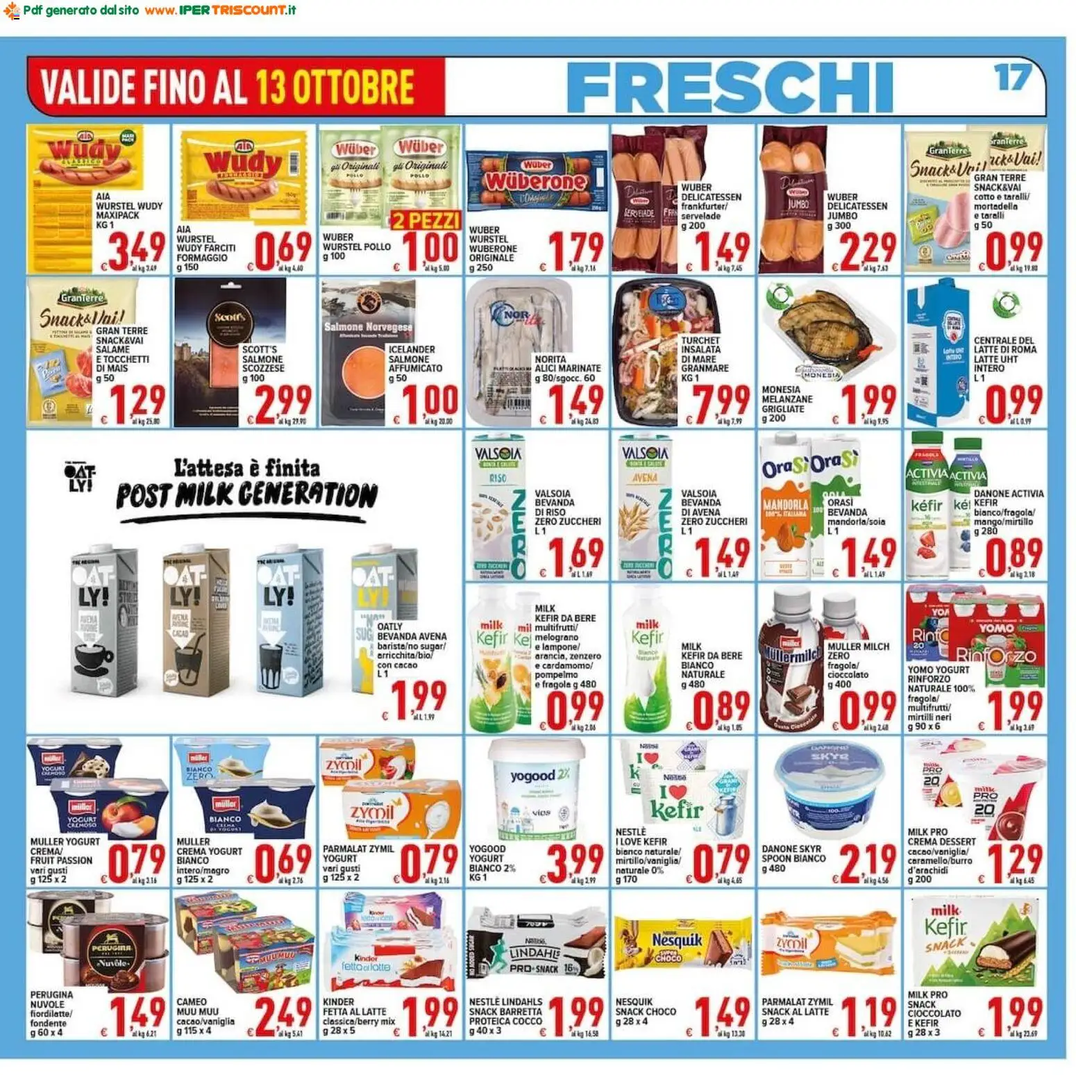 Volantino Ipertriscount del 02/10/2026 | Pagina: 17 | Prodotti: Salame, Insalata, Wurstel, Melanzane