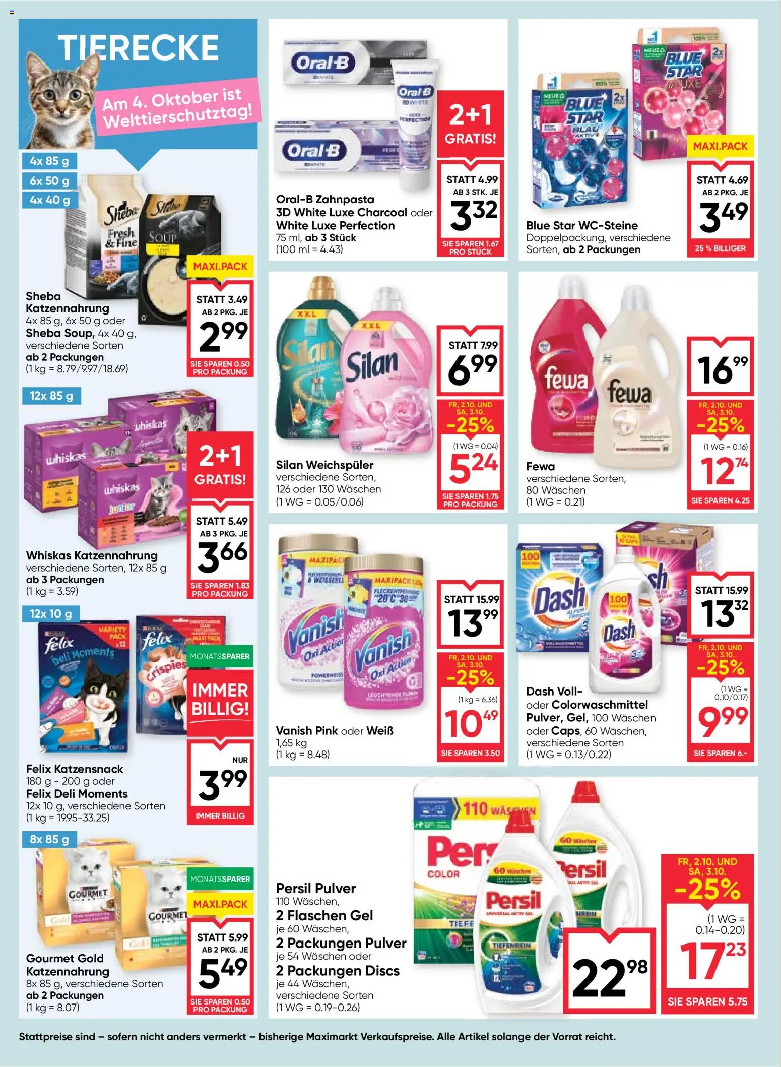 Maximarkt maxi.wochenende gültig ab 01.10.2026 | Seite: 14 | Produkte: Zahnpasta, Weichspüler