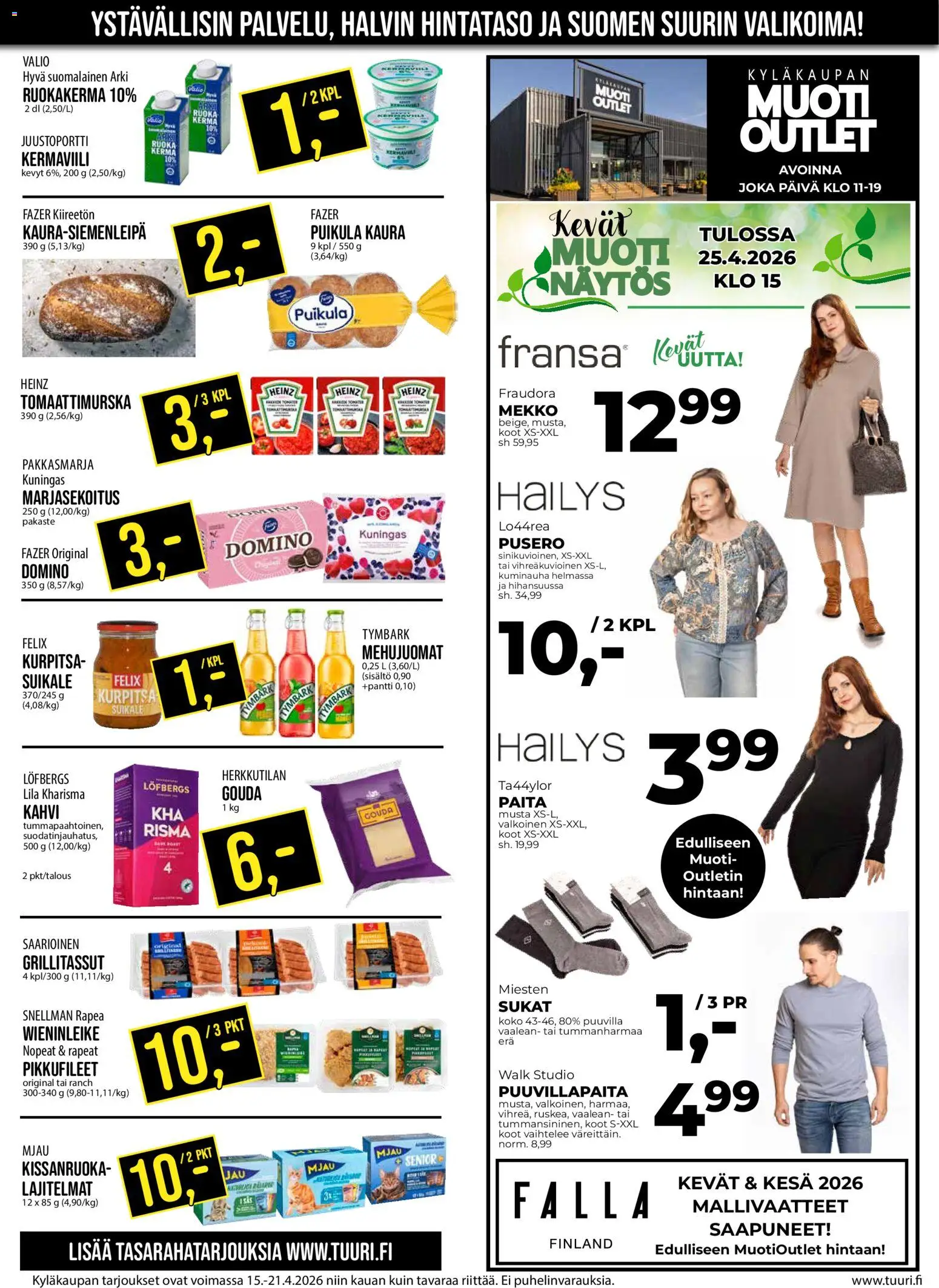 Tuuri tarjoukset – voimassa 15.04.2026 alkaen | Sivu: 9 | Tuotteet: Kissanruoka, Kurpitsa, Mekko, Kerma