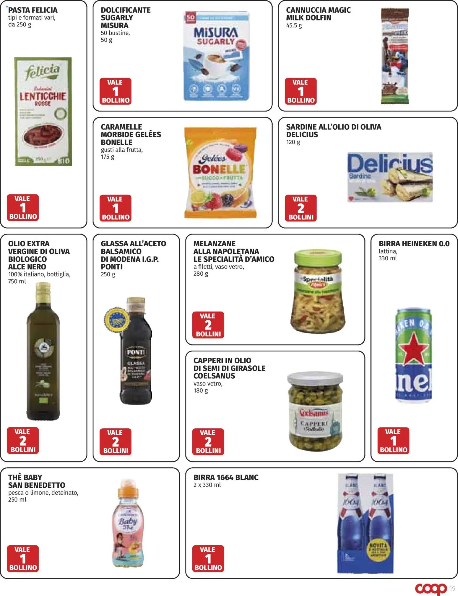 Volantino COOP del 25/06/2026 | Pagina: 19 | Prodotti: Caramelle, Olio, Pasta, Pesca