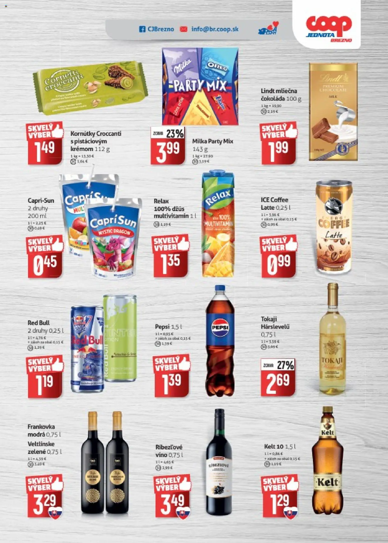 Nové COOP Jednota akcie – leták je platný od 14.10.2026 | Strana: 7 | Produkty: Multivitamín, Merci, Red Bull, Čokoláda