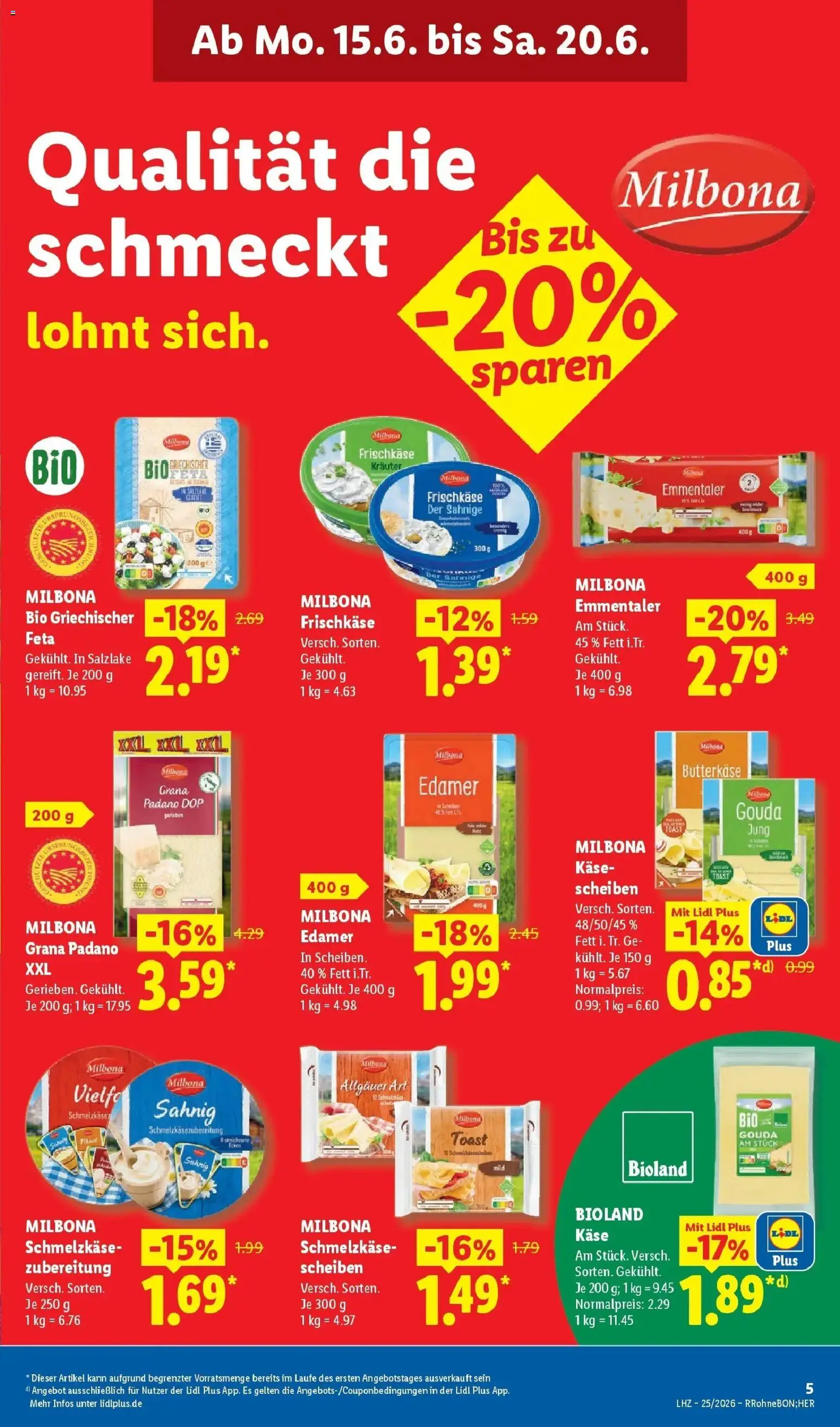 Lidl Prospekt Zülpich – gültig ab 15.06.2026 | Seite: 13 | Produkte: Feta, Käse, Toast, Edamer