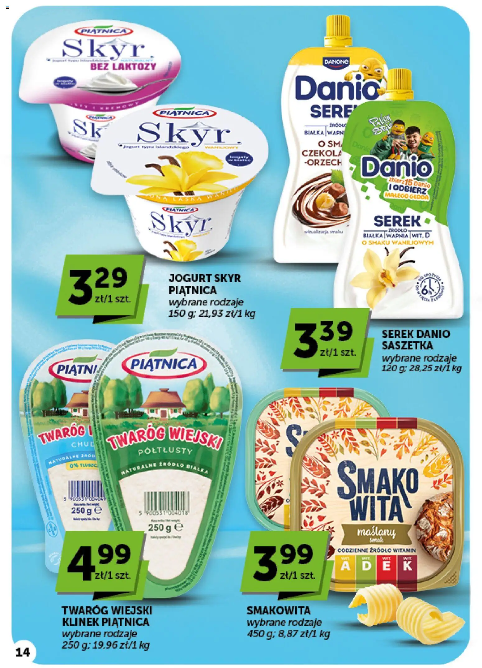 ABC gazetka - Minimarket od 08.10.2026 | Strona: 14 | Produkty: Serek, Piątnica, Jogurt, Twaróg