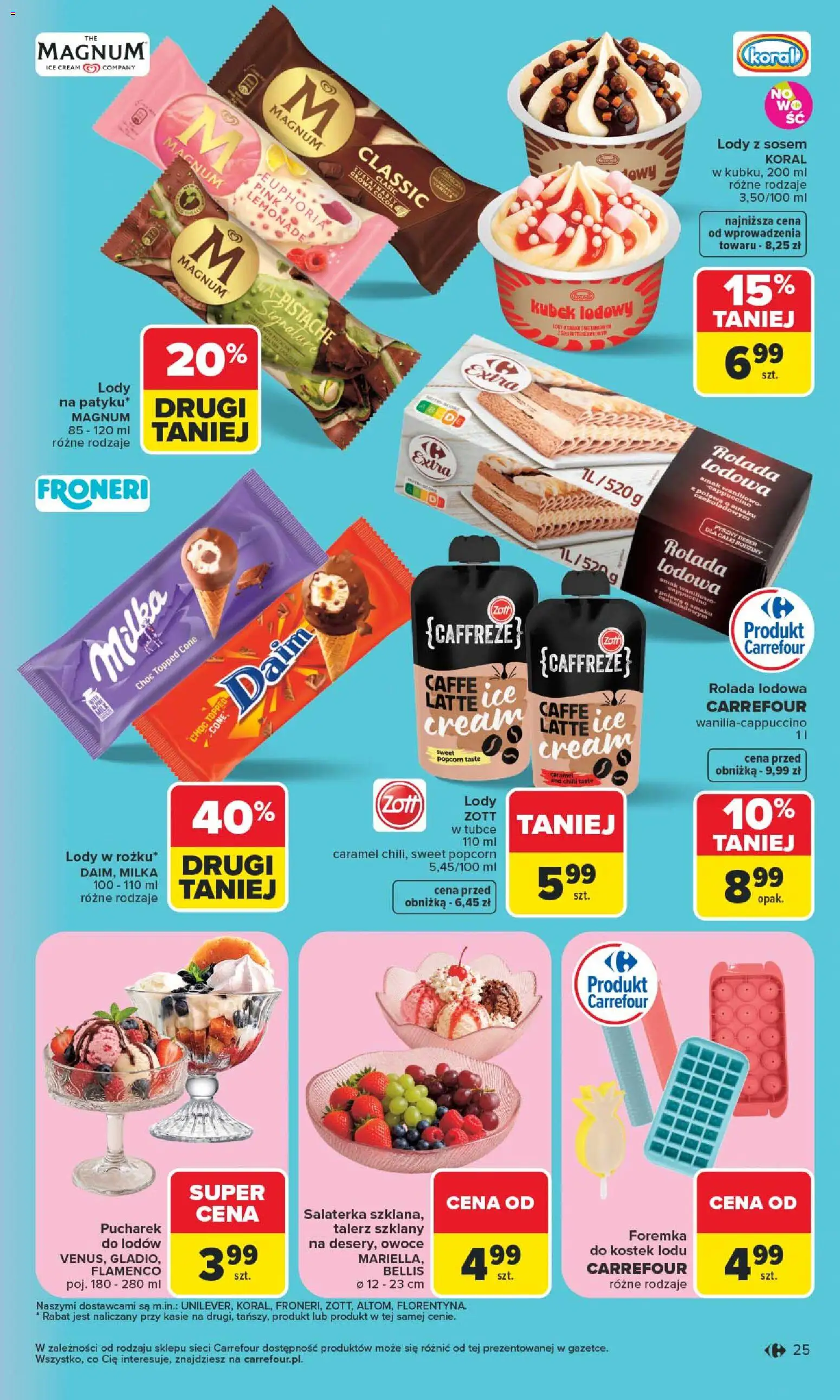 Carrefour gazetka od 08.06.2026 | Strona: 27 | Produkty: Rolada lodowa, Milka, Popcorn, Owoce