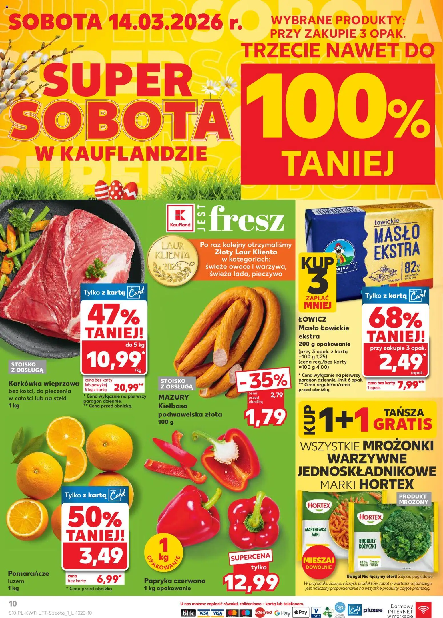 Kaufland Polsko leták od 12.03.2026 | Strana: 10 | Produkty: Máslo, Karty