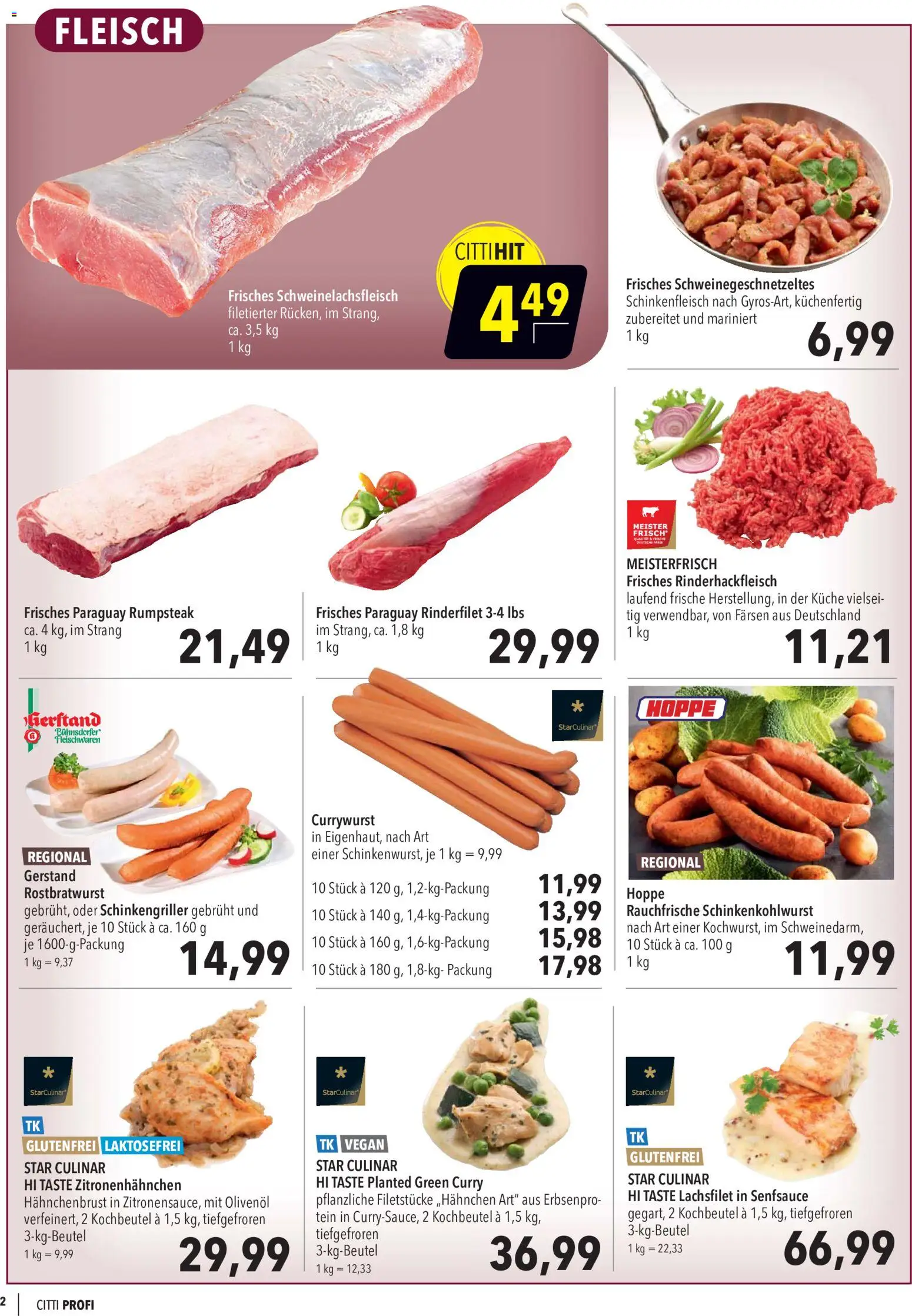 CITTI Markt Aktuelle Angebote für Profis – gültig ab 09.09.2026 | Seite: 2 | Produkte: Rinderfilet, Olivenol, Küche, Hahnchenbrust