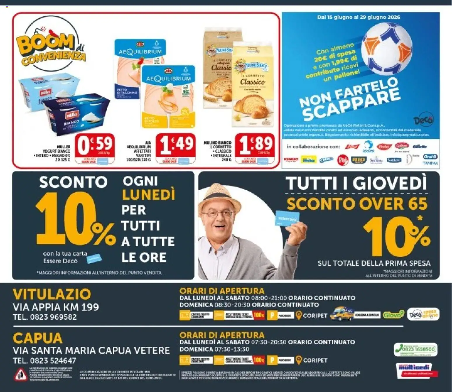 Volantino Decò del 08.06.2026 | Pagina: 21 | Prodotti: Yogurt, Cornetto, Pallone