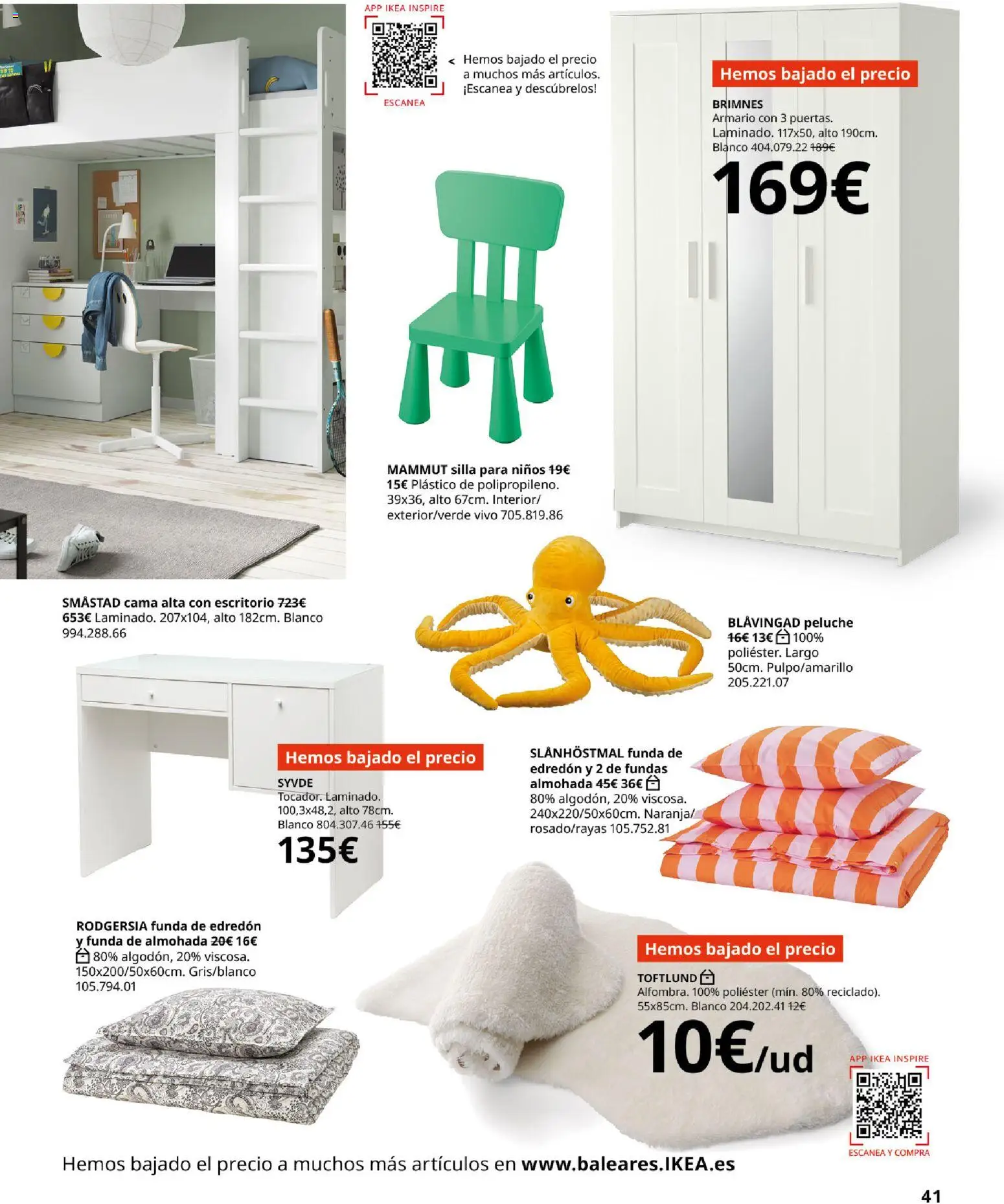Catálogo IKEA Dormitorios │ válido desde el 01/02/2026 | Página: 41 | Productos: Cama, Almohada, Silla, Armario