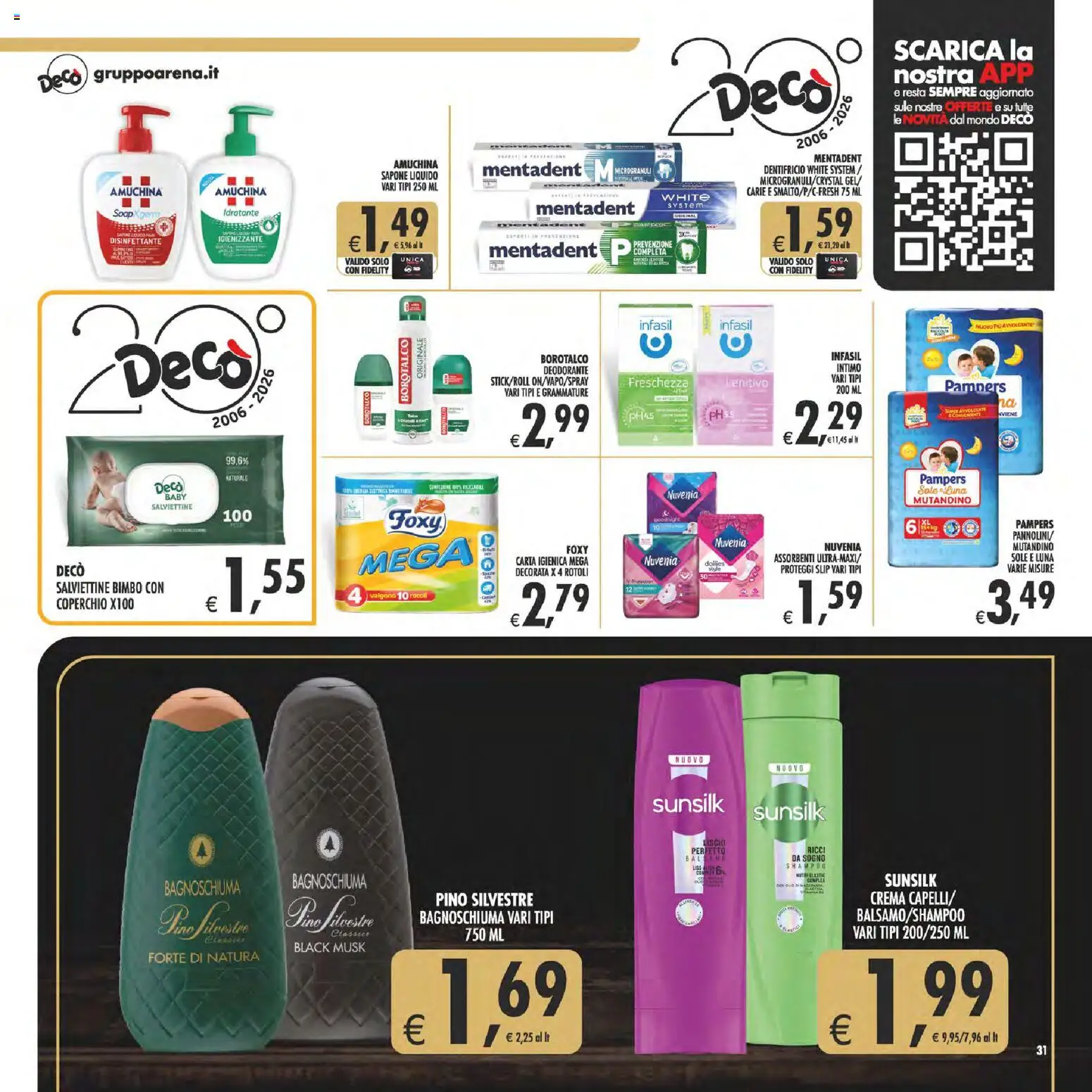 Volantino Decò del 29.05.2026 | Pagina: 31 | Prodotti: Carta igienica, Dentifricio, Intimo, Slip