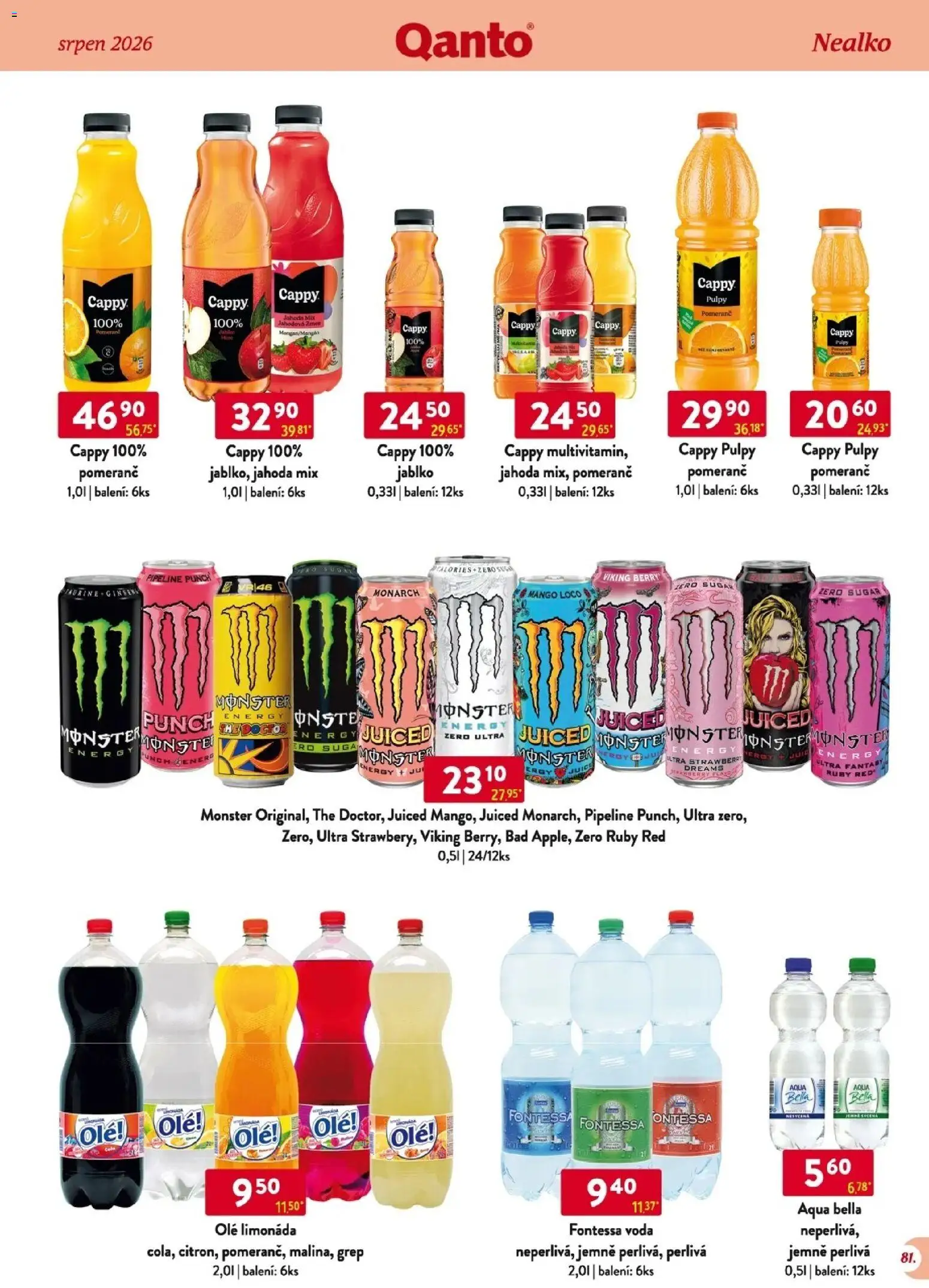 Astur & Qanto leták - Velkoobchod 08/2026 od 01.08.2026 | Strana: 82 | Produkty: Mango, Voda, Monster, Grep
