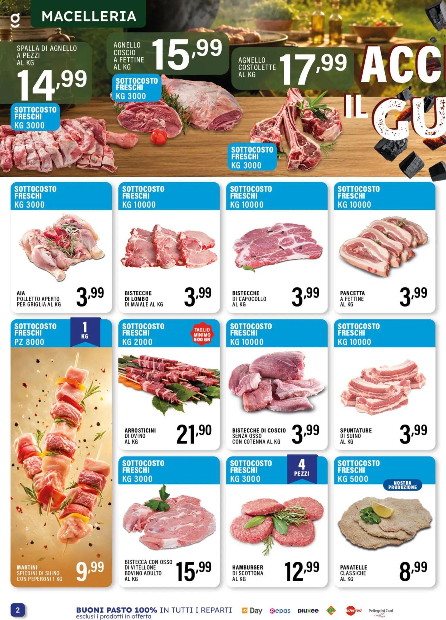 Volantino GECOP del 10/08/2026 | Pagina: 2 | Prodotti: Bovino, Taglio, Hamburger, Bistecca